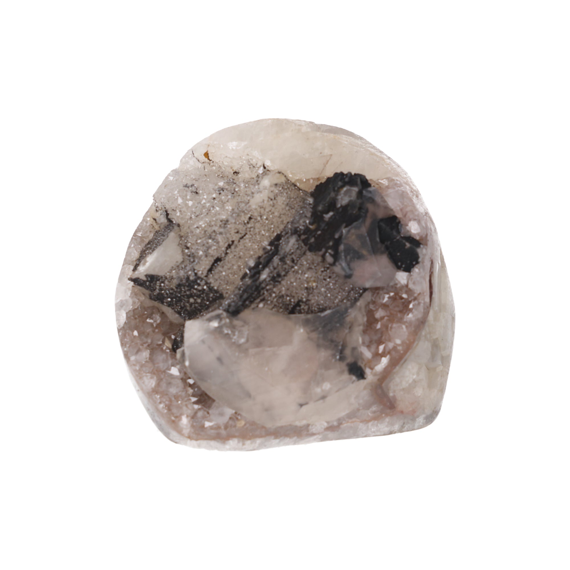 Shadow Crystal ✦ Calcit mit Turmalin-Einschlüssen – 995 g Kristall-Unikat (#947)