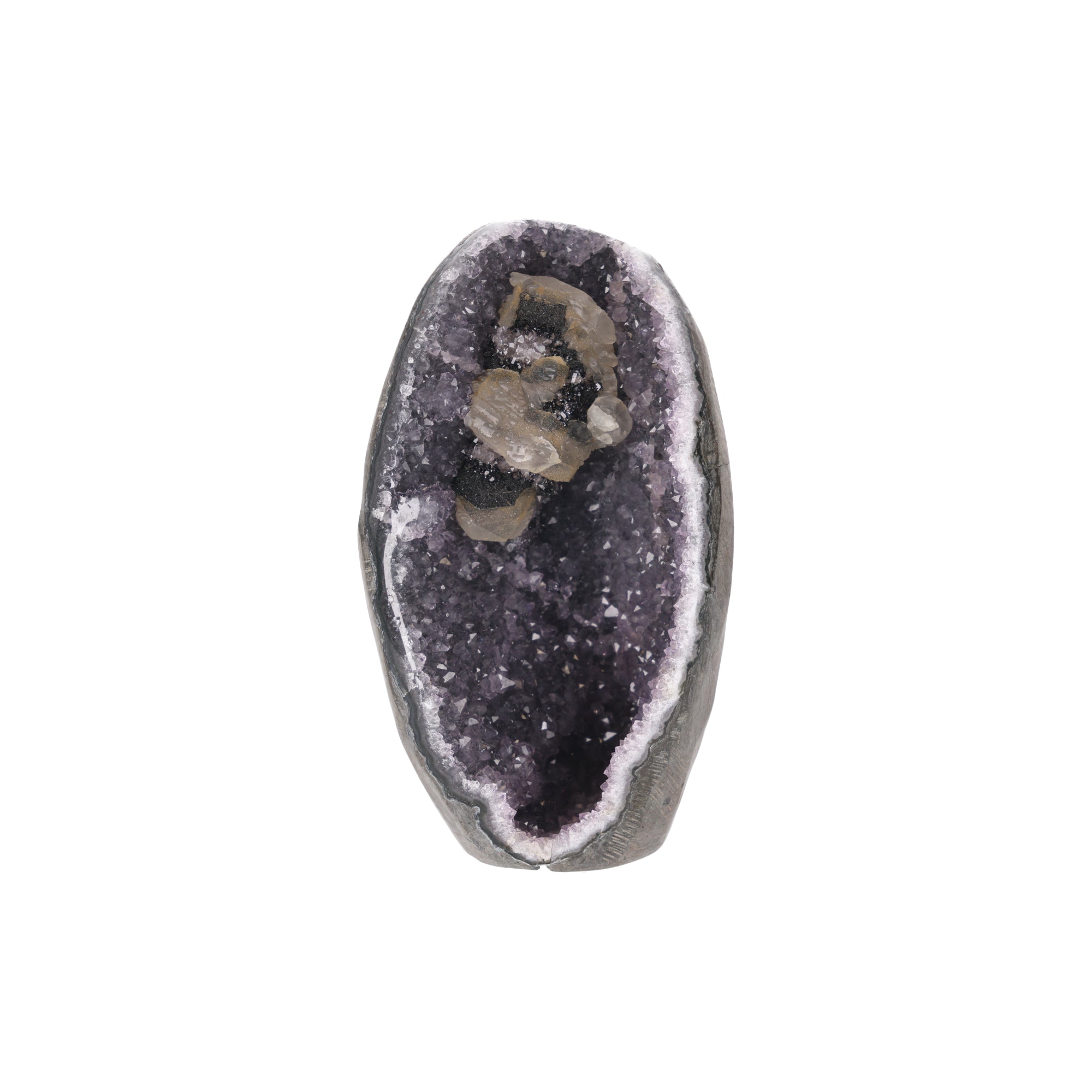 Midnight Relic ✦ Amethystdruse mit Calcit & Turmalin | 1.354 g (#936)