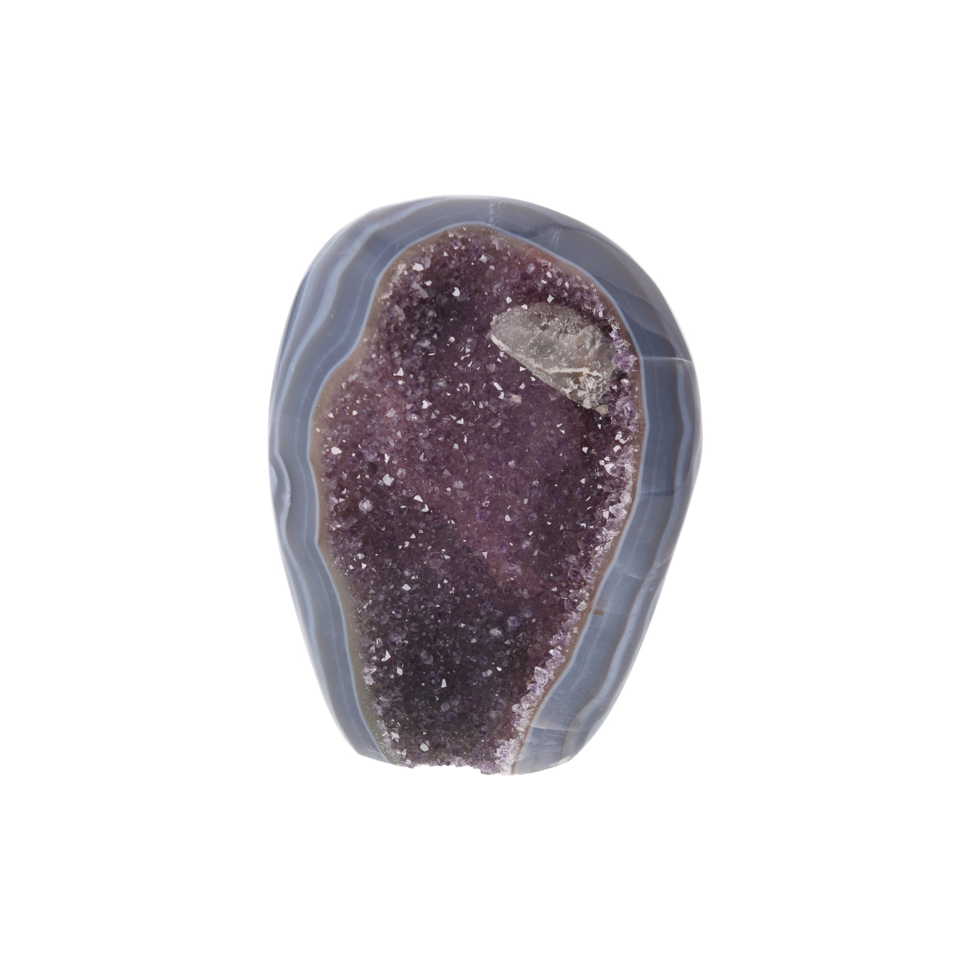 Violet Lagoon ✦ Amethystdruse mit Achatbänderung & Calcit | 836 g (#890)