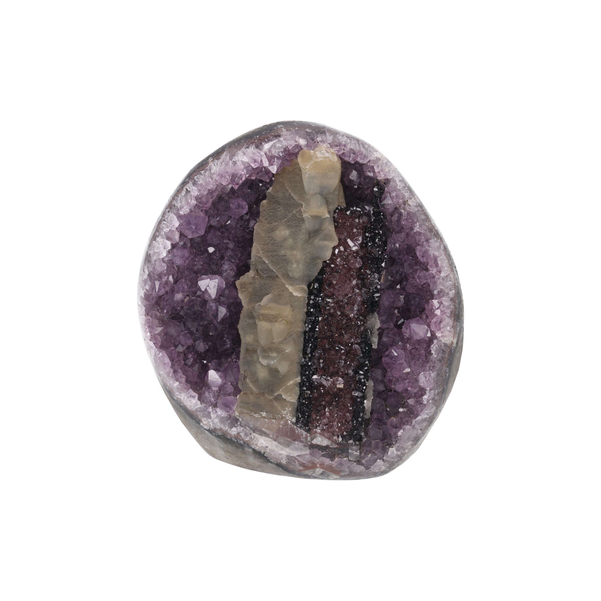 Amethyst Shadow Portal ✦ Amethyst mit Calcit & Turmalin-Kristallen – 2041 g Kristall-Unikat (#964) (#964)