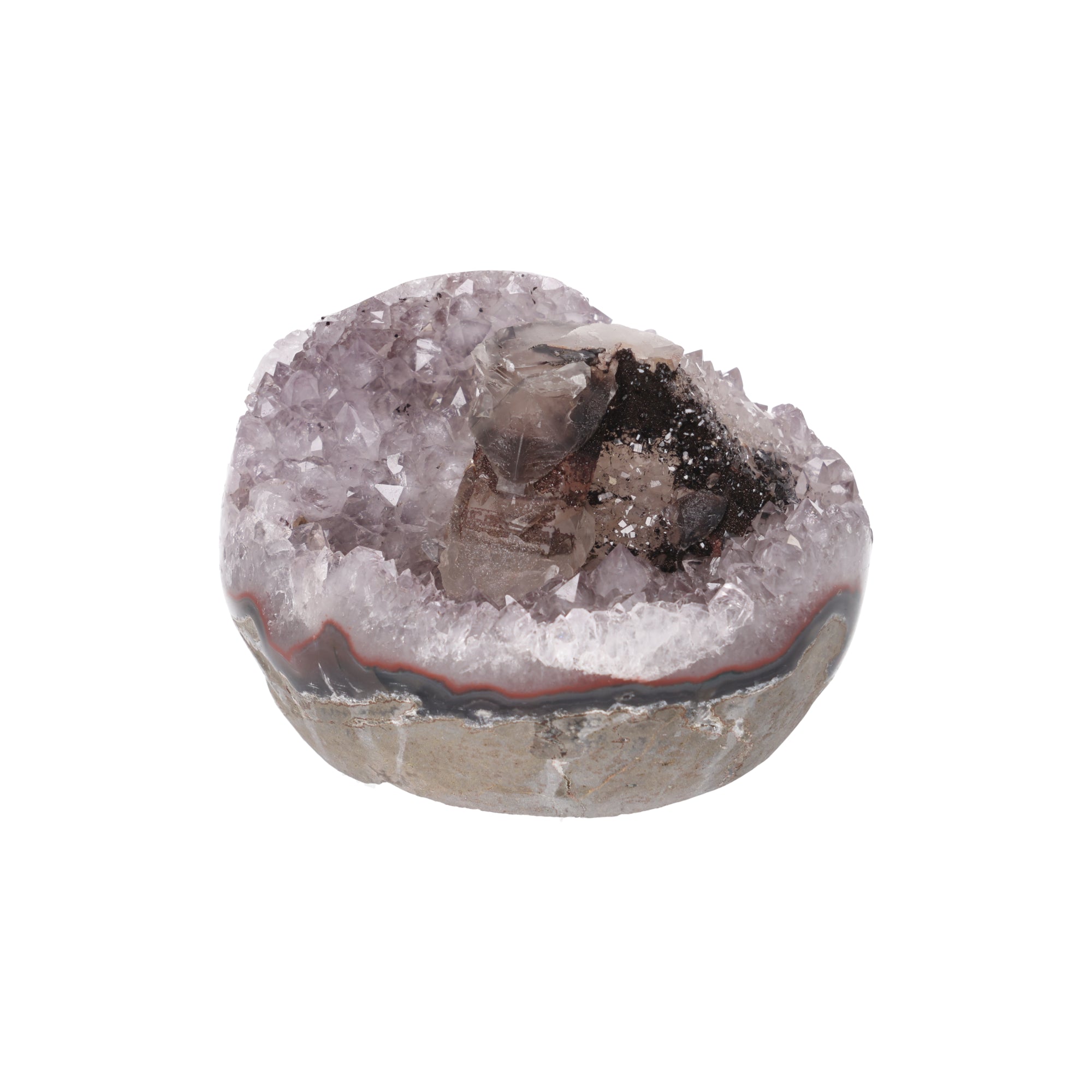 Crystal Eclipse ✦ Amethystdruse mit Calcit & Turmalin | 1086 g (#942)