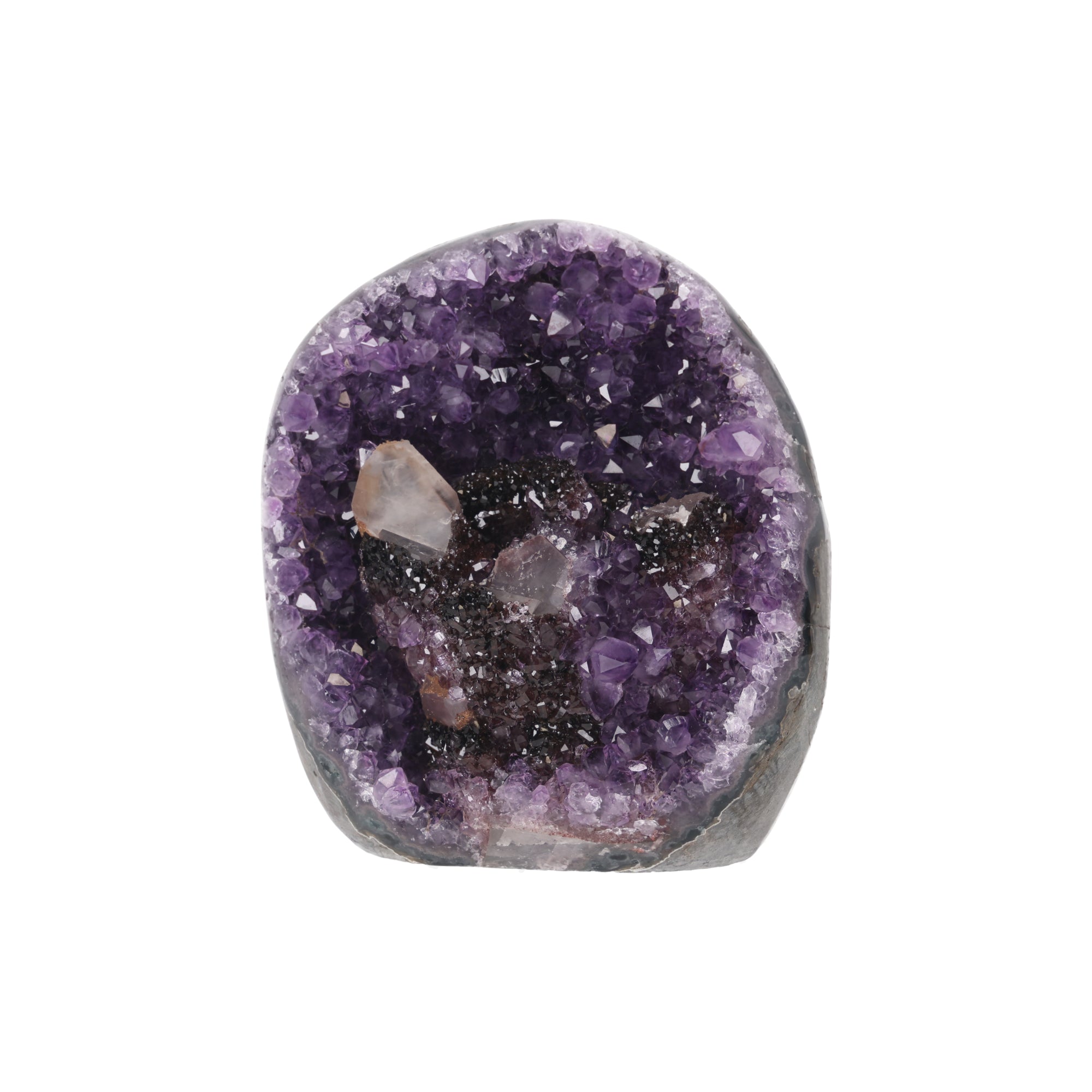 Dark Orbit ✦ Amethyst mit Calcit & Turmalin – 1926 g Kristall-Unikat (#974)