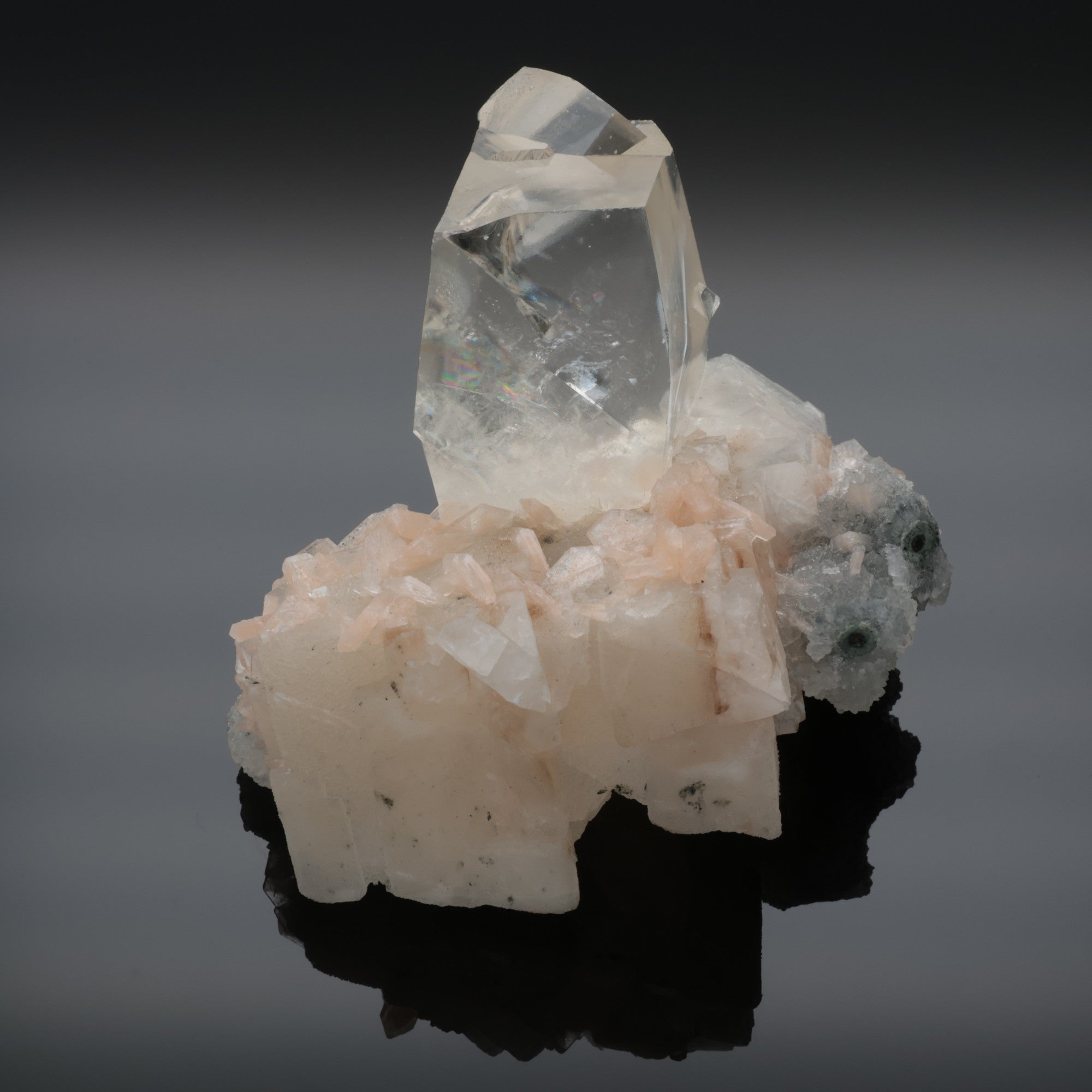 PEACH FROST | Stilbit mit Calcit aus Jalgaon, Indien | 457 g | Unikat (#1082)