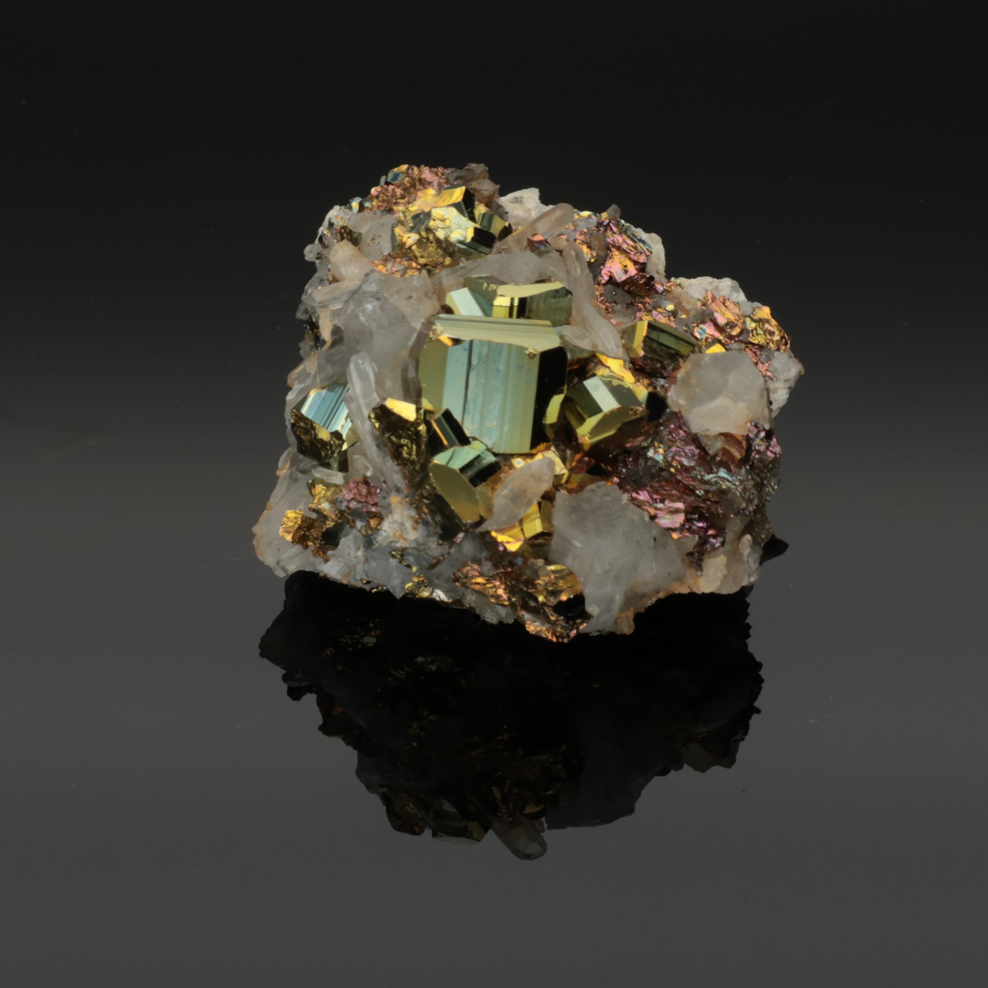 Electric Bloom – Rainbow Pyrit aus Borneo, Indonesien – 58,54 g – Mineralien-Unikat (#1077)