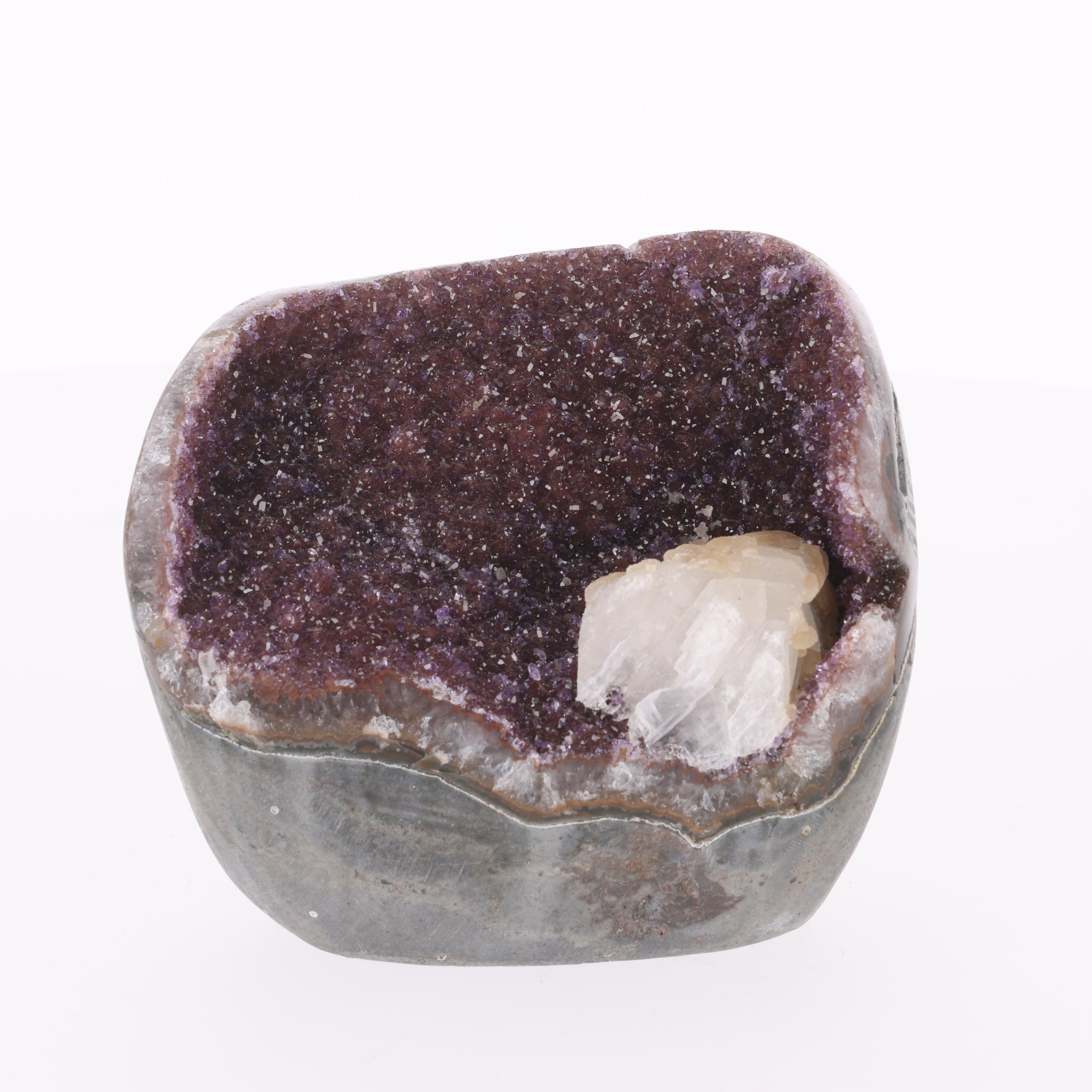 Violet Calcite Cave – Rainbow Amethyst mit Calcit aus Uruguay – 1488 g (#1413)