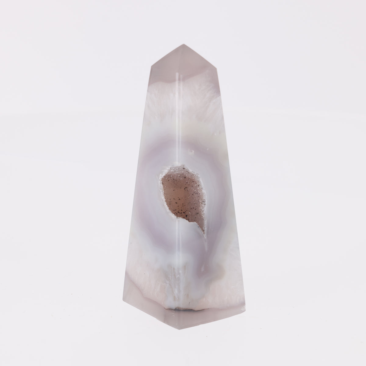 Achat Obelisk aus Brasilien mit natürlicher Kristallöffnung (#1489)