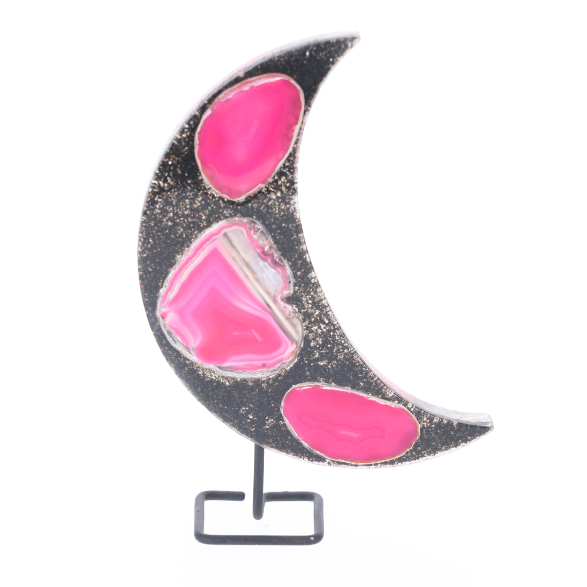 Achat Mond auf Metallständer S (#377)