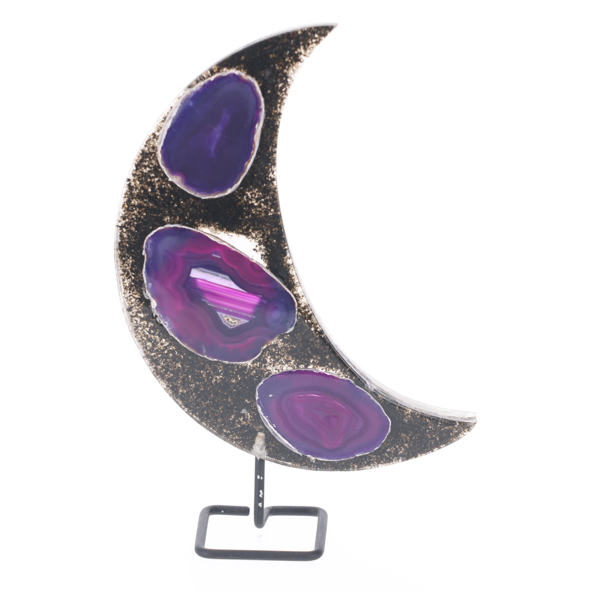 Achat Mond auf Metallständer S (#377)