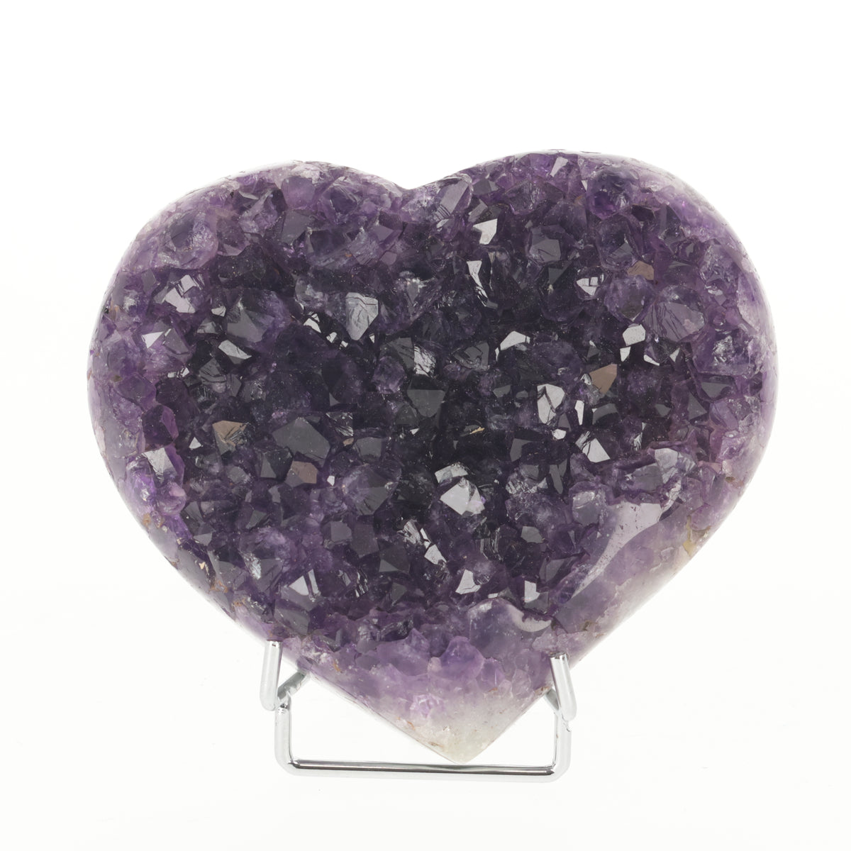 Amethyst Herz aus Uruguay mit natürlicher Kristallstruktur  (#1499)