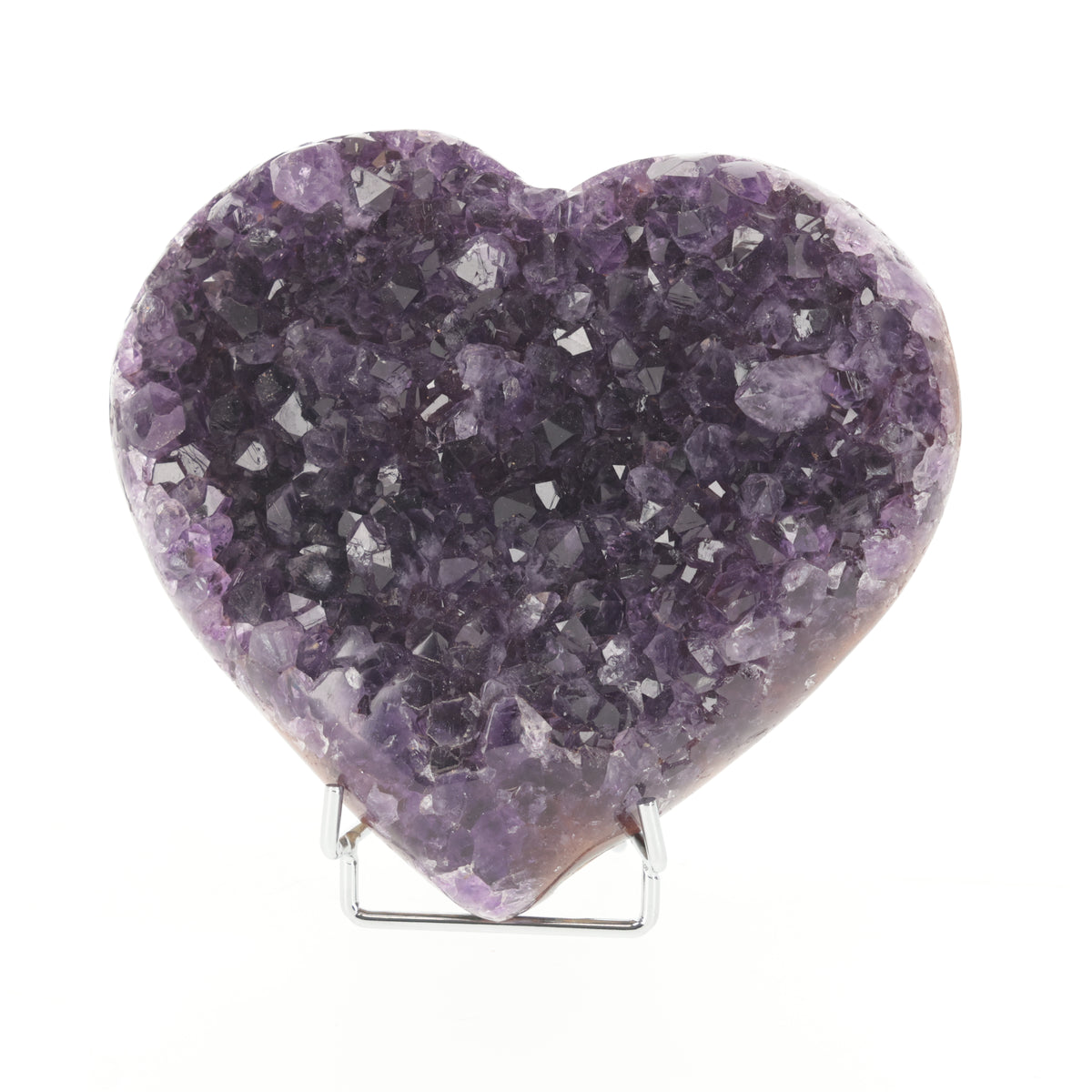 Amethyst Herz aus Uruguay mit natürlicher Kristalldruse  (#1500)