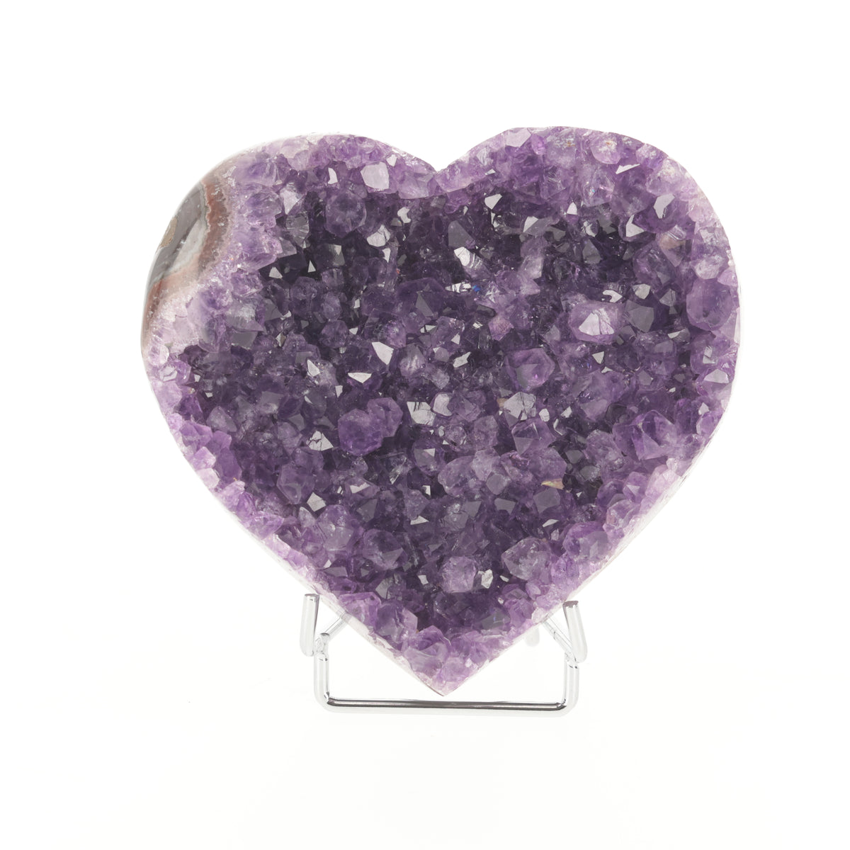 Amethyst Herz aus Uruguay mit natürlicher Kristallstruktur (#1502)