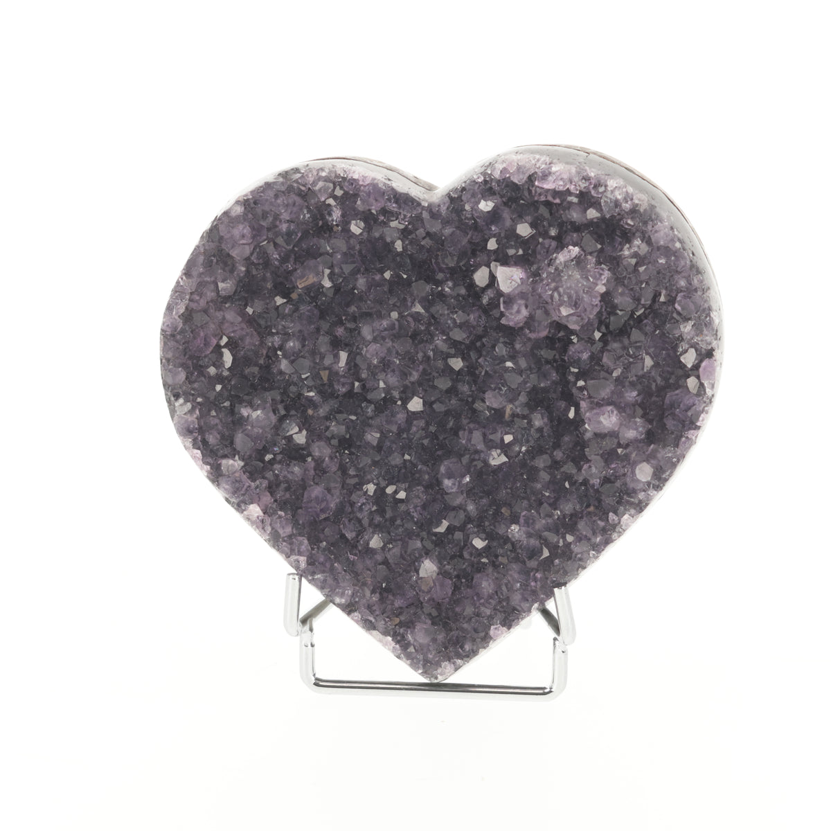 Amethyst Herz aus Uruguay mit natürlicher Kristallstruktur (#1506)