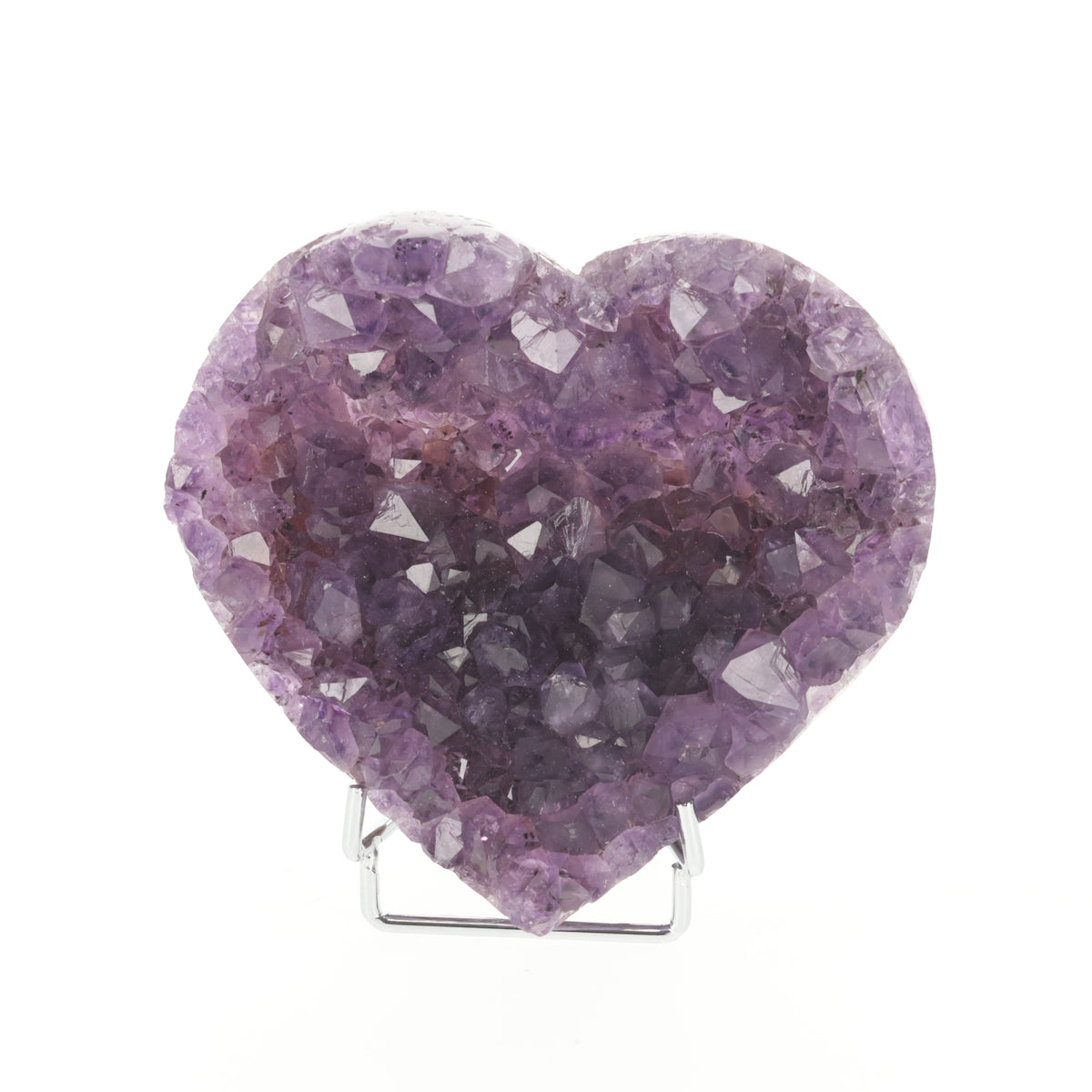 Amethyst Herz aus Uruguay mit natürlicher Kristallstruktur (#1507)