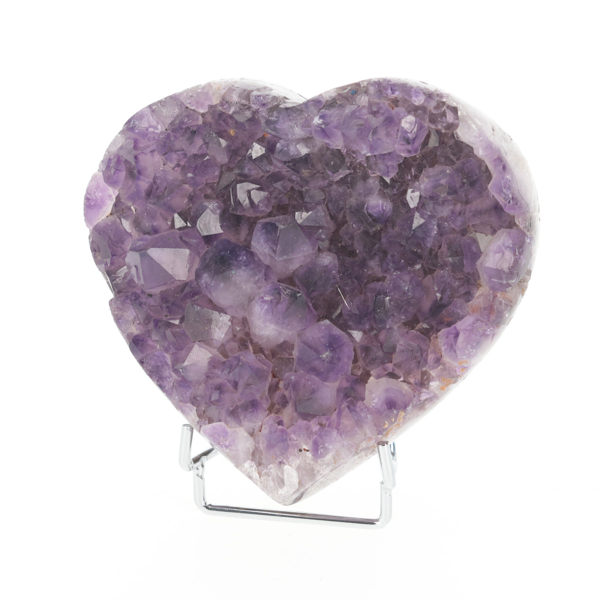 Amethyst Herz aus Uruguay mit natürlicher Kristallstruktur (#1508)