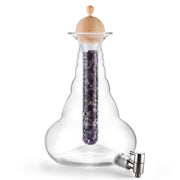 Karaffe Universe 10l Platin - Blume des Lebens - Zirbenholzstöpsel - mundgeblasen