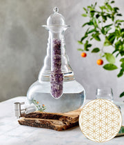 Karaffe Universe Gold 10l - Blume des Lebens - mundgeblasen