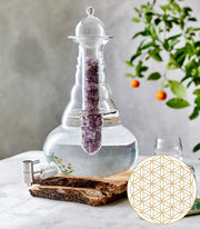 Karaffe Beauty 5l Platin - Blume des Lebens - mundgeblasen
