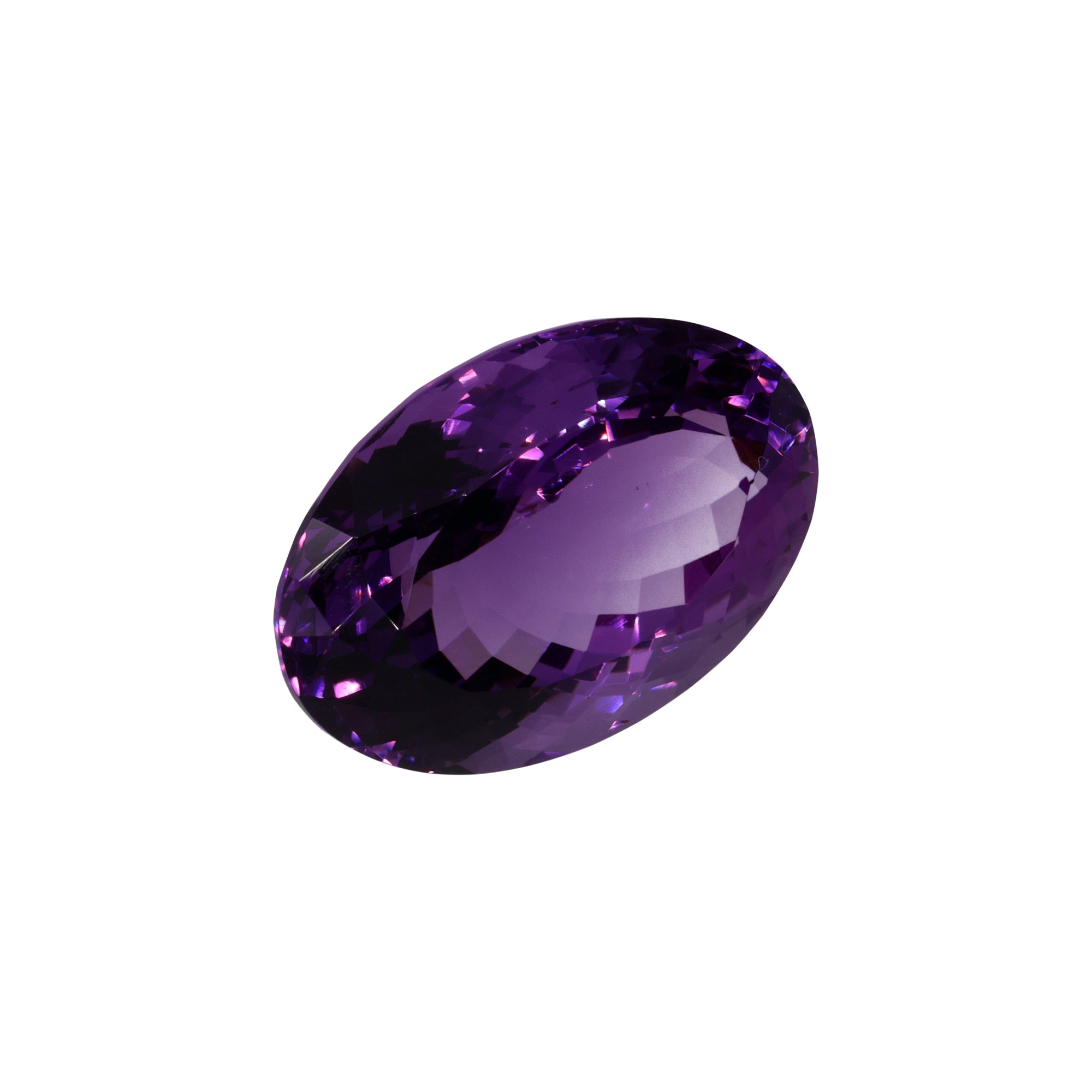 25,39 ct Amethyst im Ovalschliff - Klassische Brillanz in Tiefviolett aus Brasilien