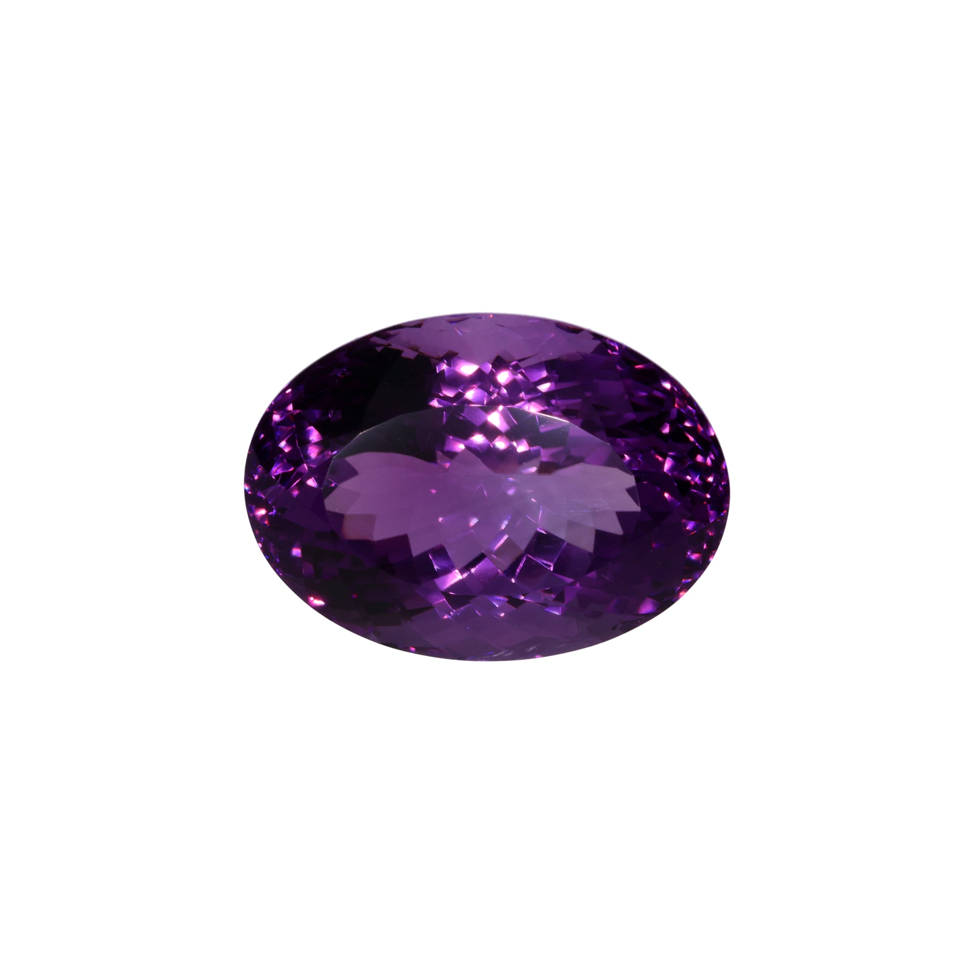 28,38 ct Amethyst Ovalschliff - Brillante Symmetrie - Tiefviolett aus Brasilien