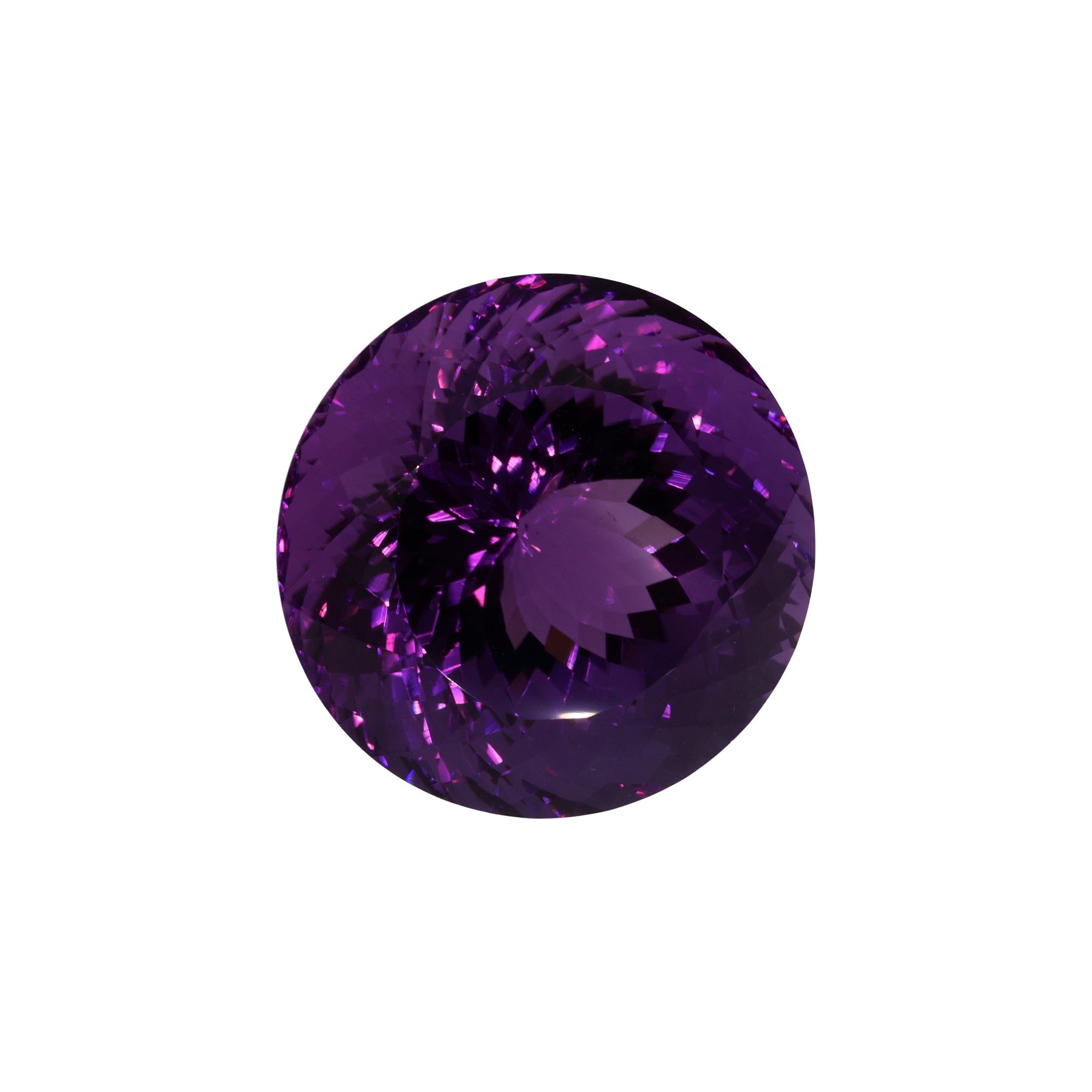 45,99 ct Amethyst im Präzisions-Rundschliff - Sternfacetten-Unikat aus Brasilien