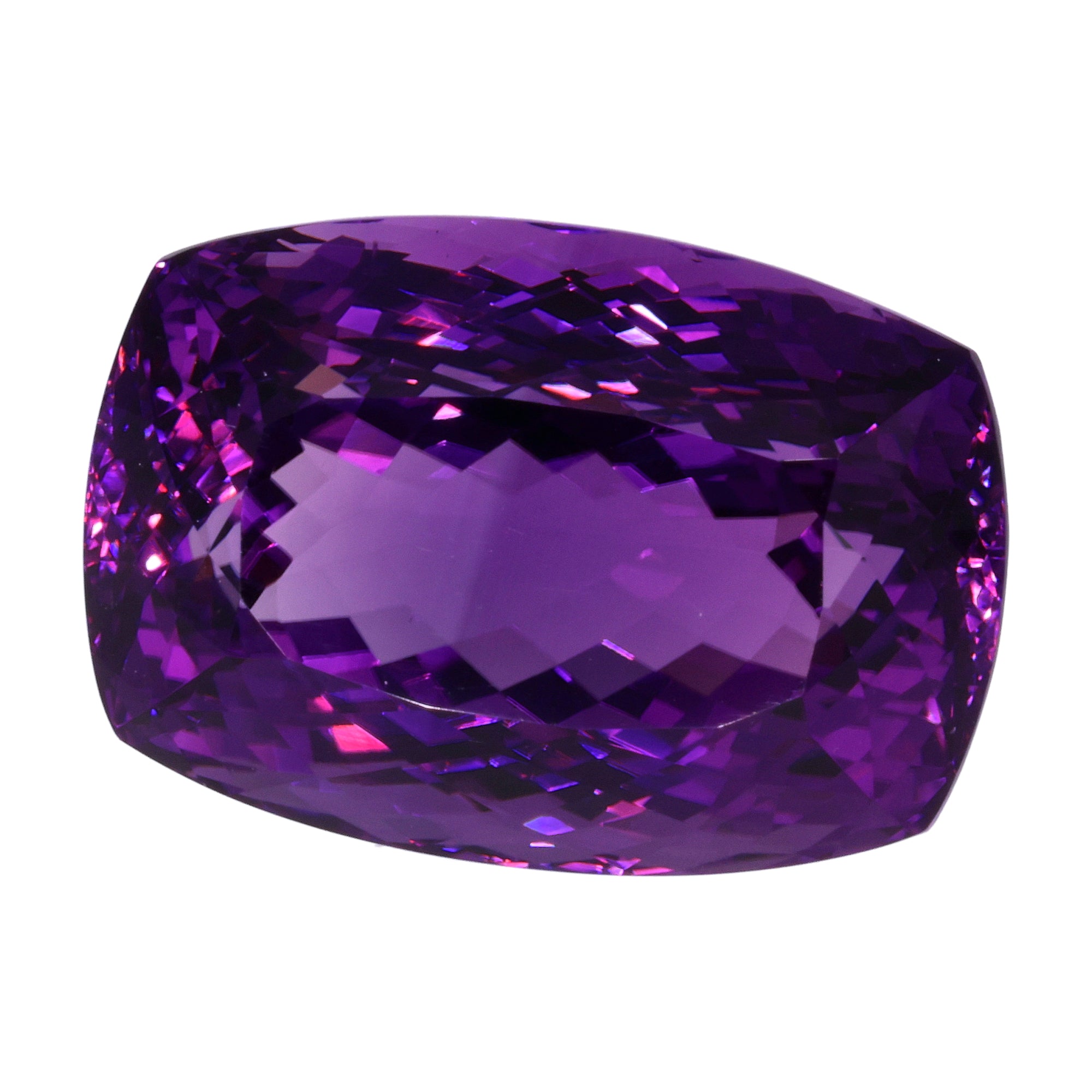 56.27 ct Antique Cushion Cut Amethyst - Deep Violet from Brazil