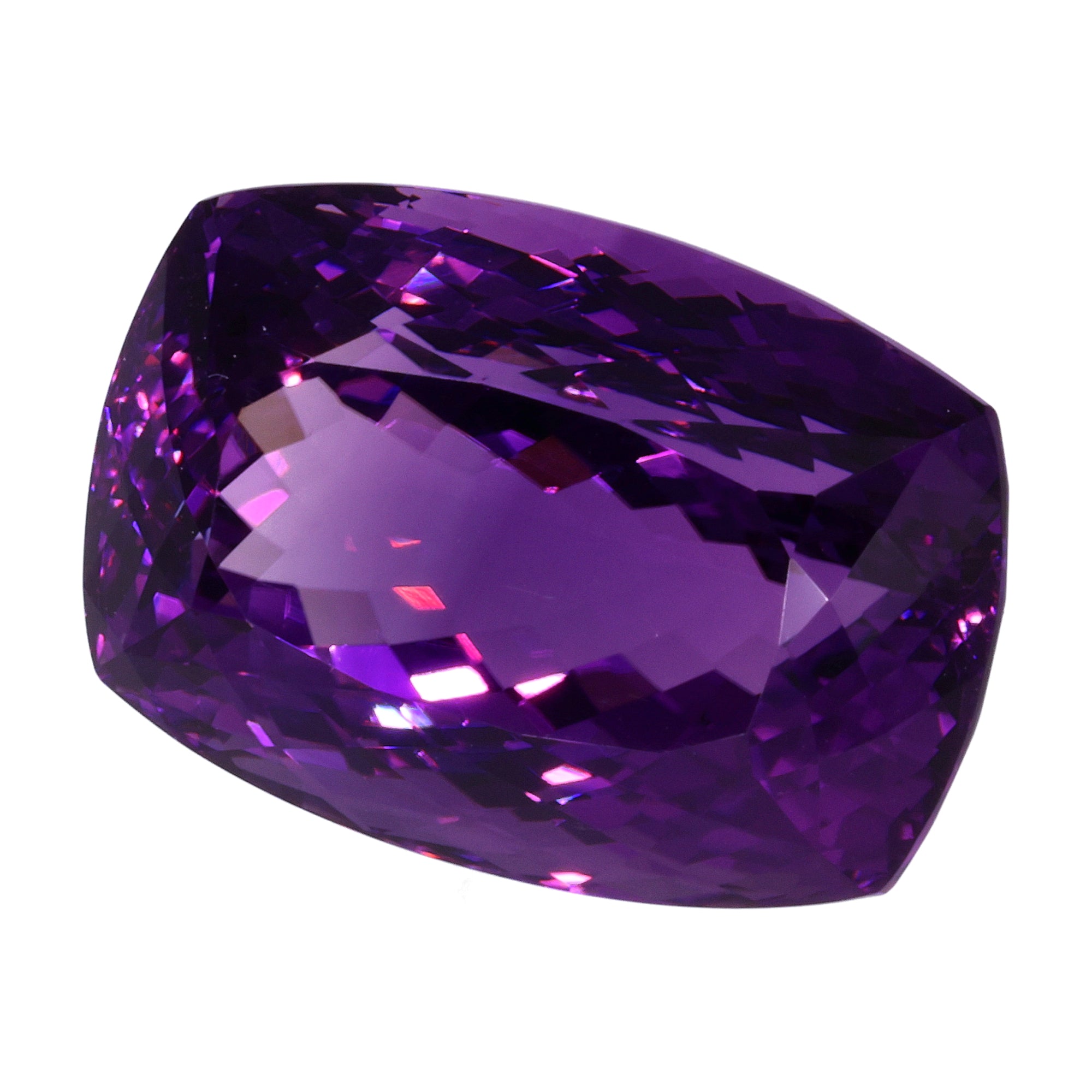 56.27 ct Antique Cushion Cut Amethyst - Deep Violet from Brazil