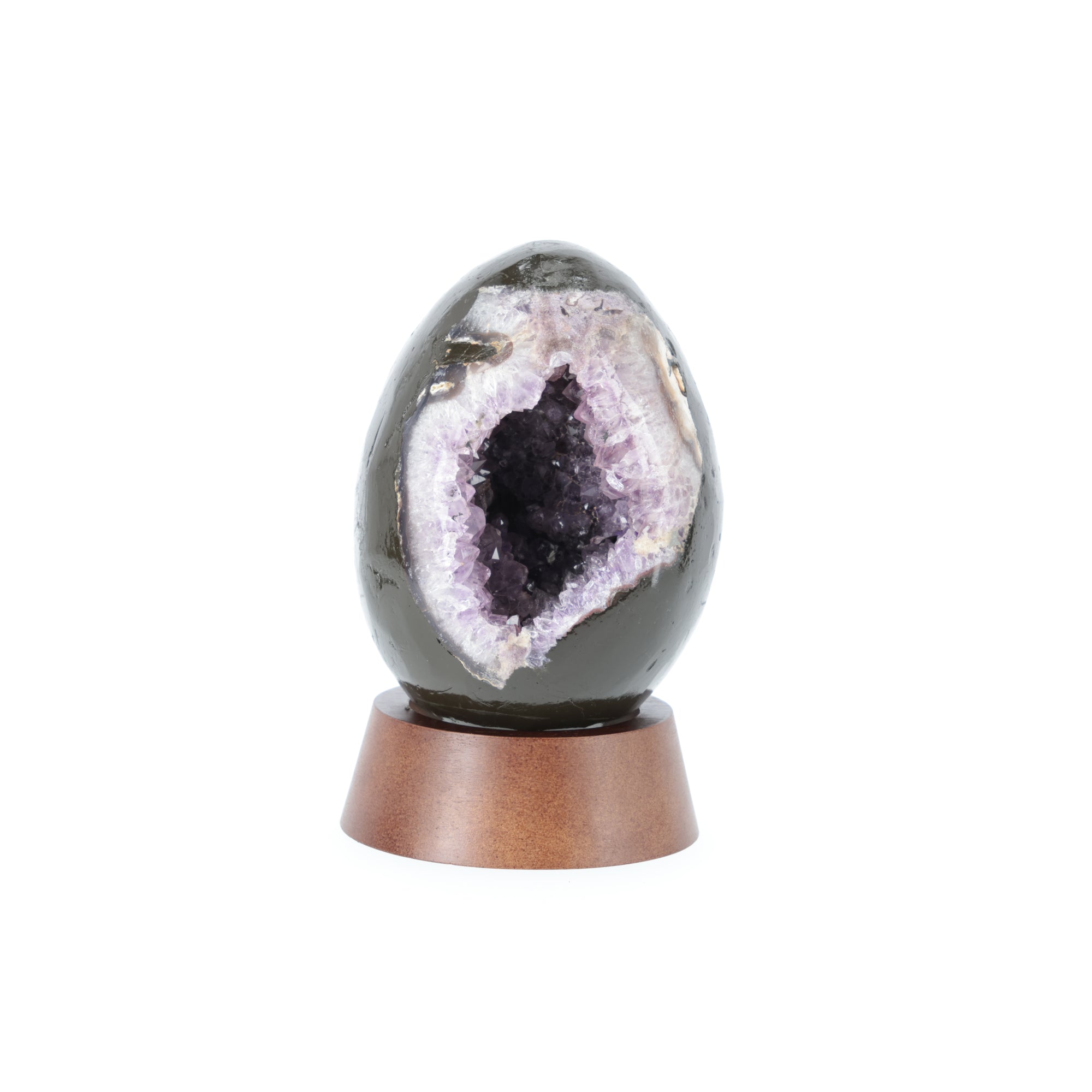 Amethyst Aura | Großes Amethyst Ei aus Brasilien mit funkelnder Kristalldruse | 2,150 kg Unikat (#567)