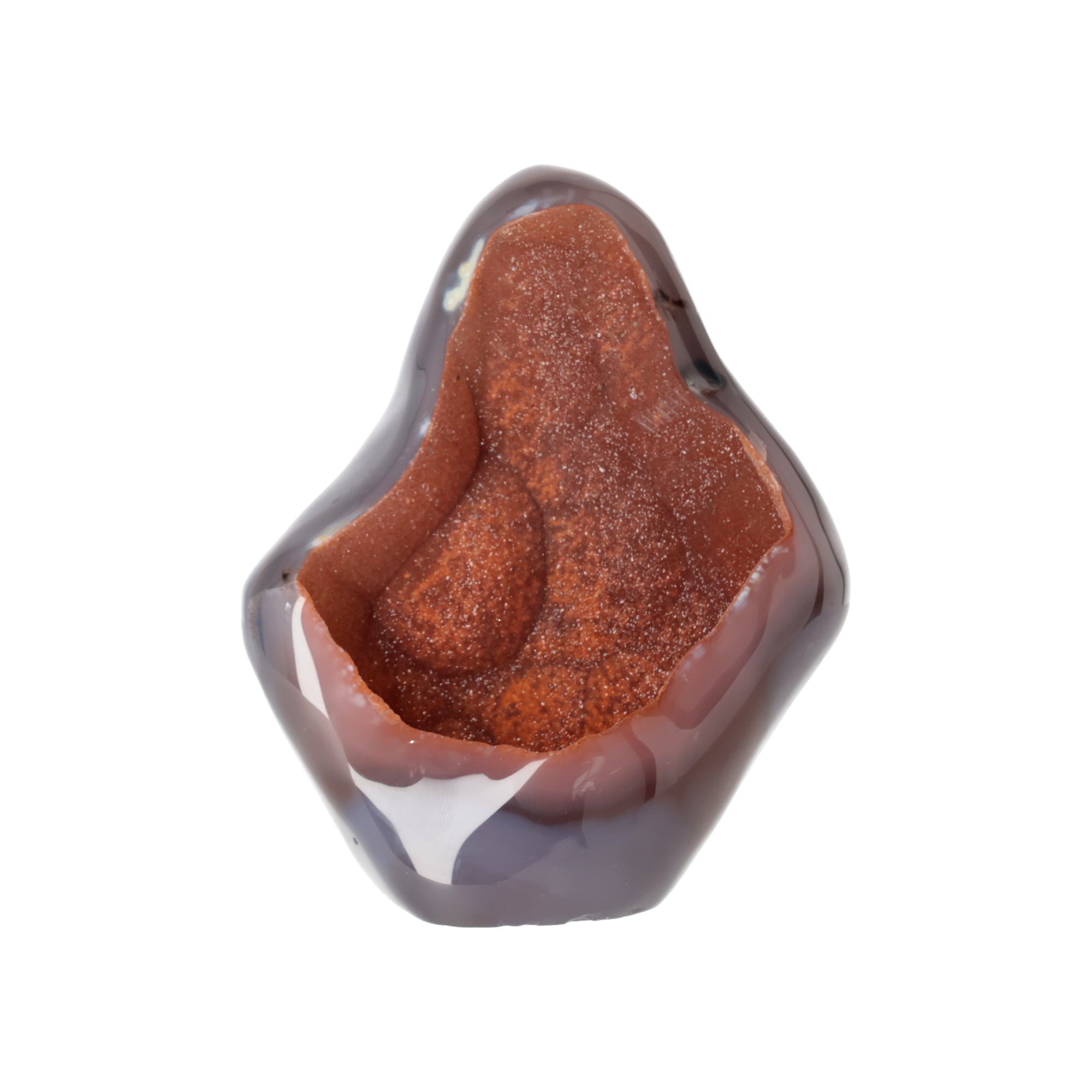 Achat-Geode „Bernsteinflamme“ (#412)