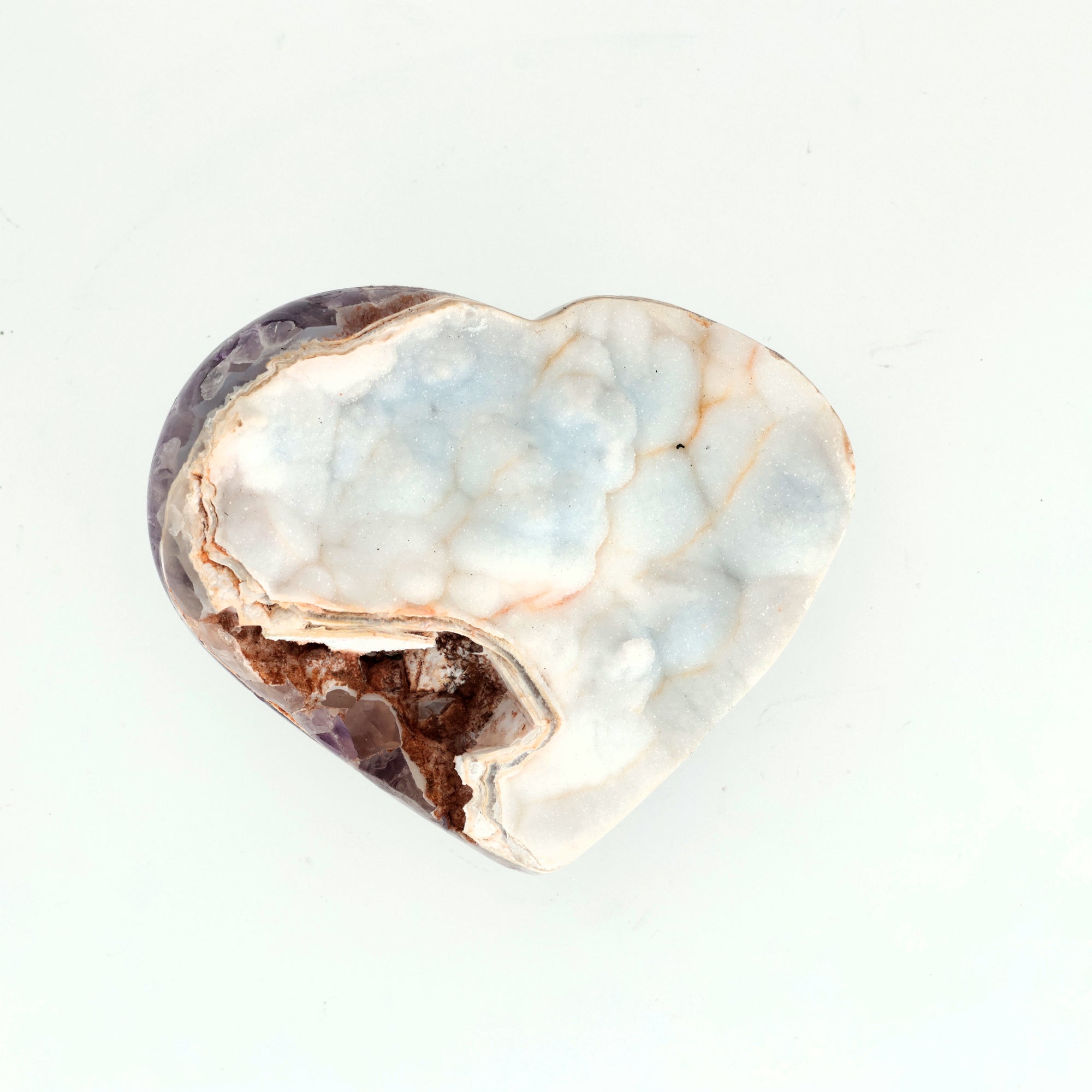 Celestial Amethyst Heart – Achat-Amethyst-Herz mit Kristalllandschaft (#404)