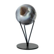 Agate Sphere on Metal Stand
