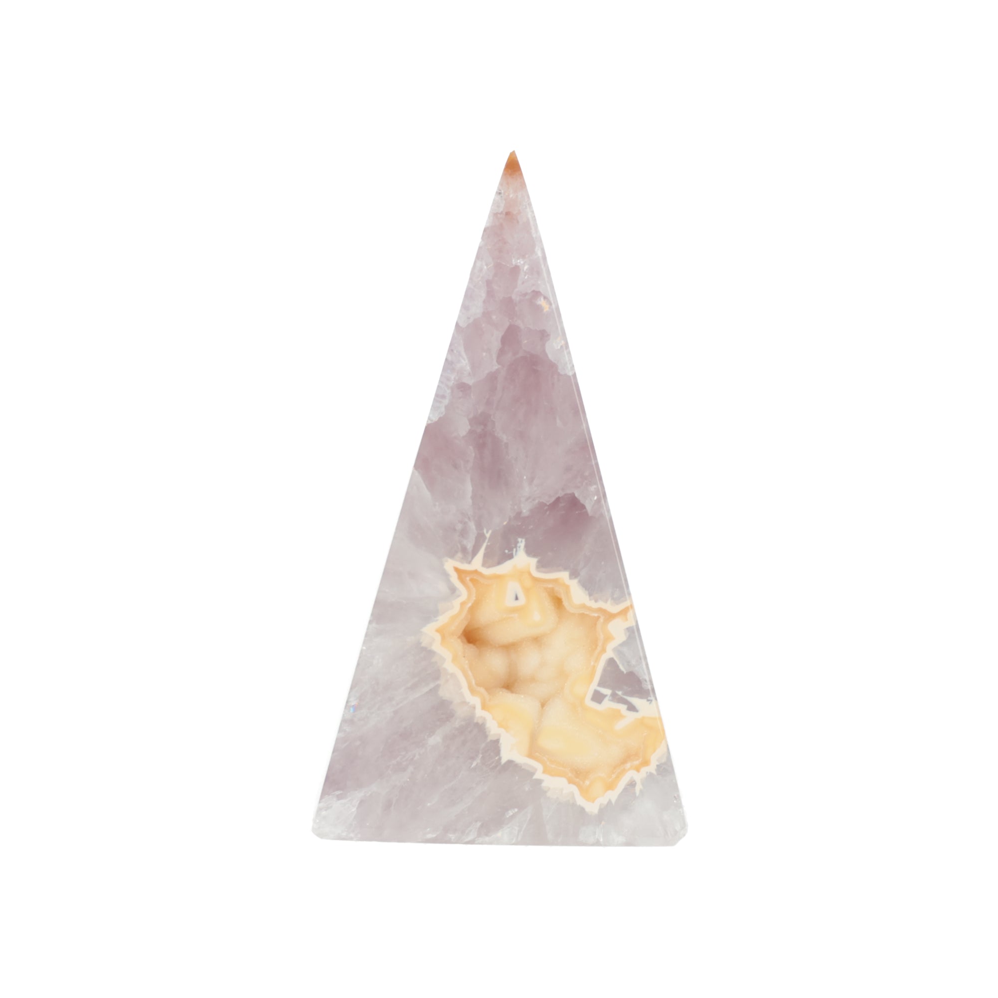 Achat-Pyramide „Rosengarten“ – Zartes Naturkunstwerk in Rosa und Creme (#461)