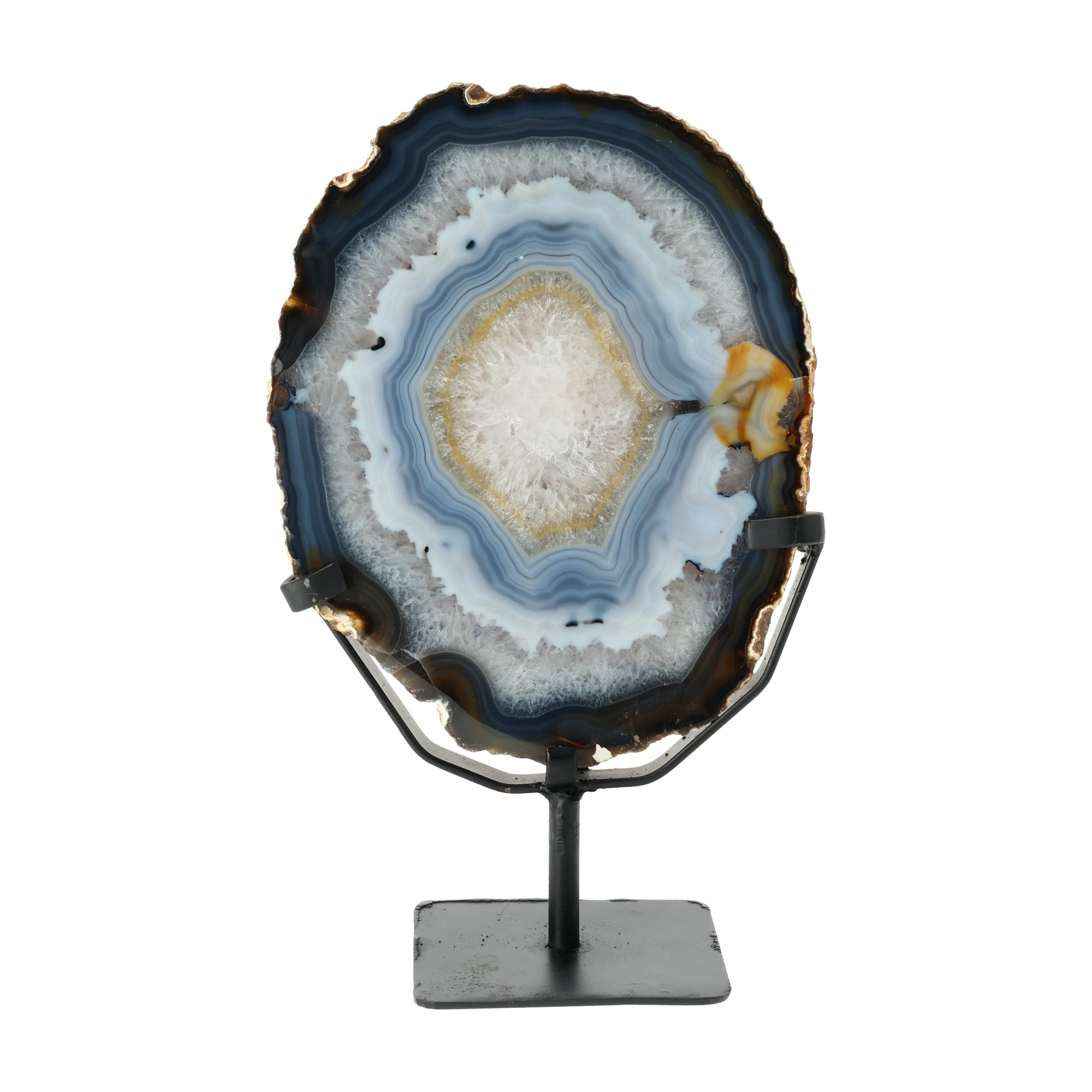Deep Ocean Eye - One-of-a-kind Agate with Perfect Symmetry in Blue and White