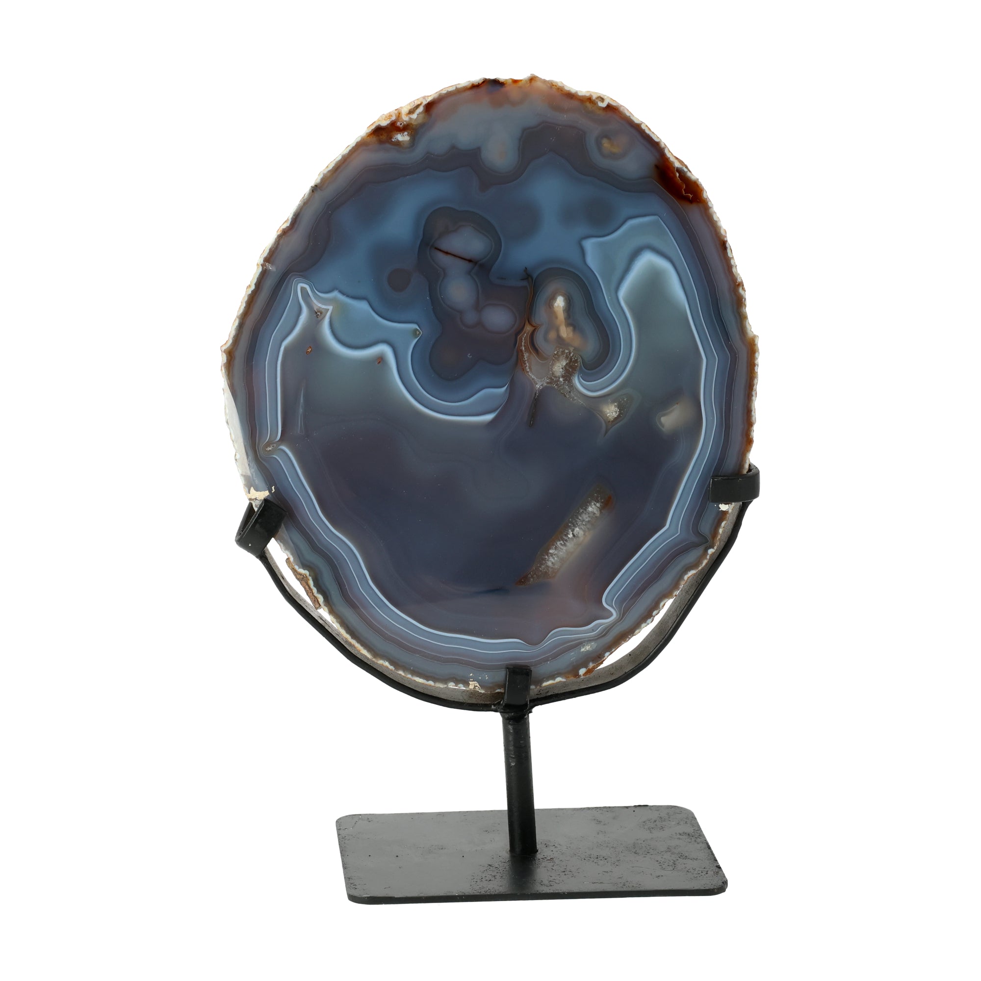 Bat Monolith - Unique Agate with Iconic Bat Silhouette in Indigo Core