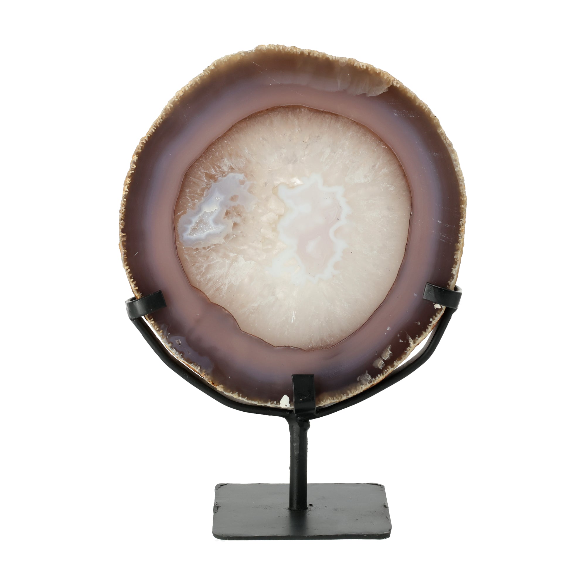 Aura Circle Agate on Stand - Calm Center & Perfect Harmony