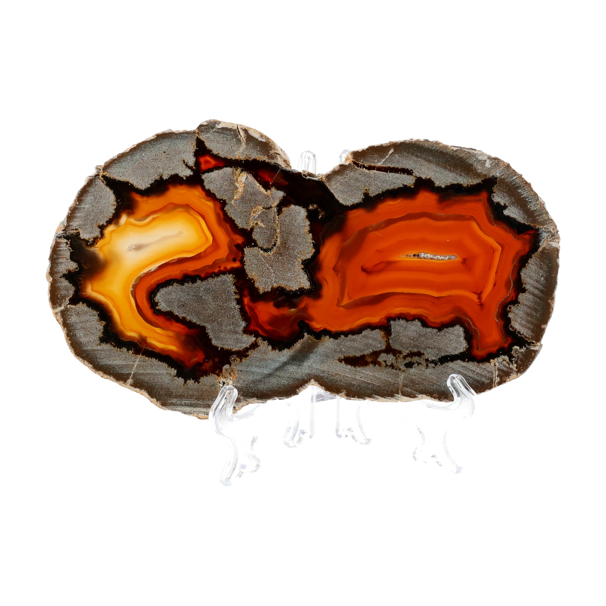 Solar Flare Agate Unique - Explosive Red-Orange Contrasts