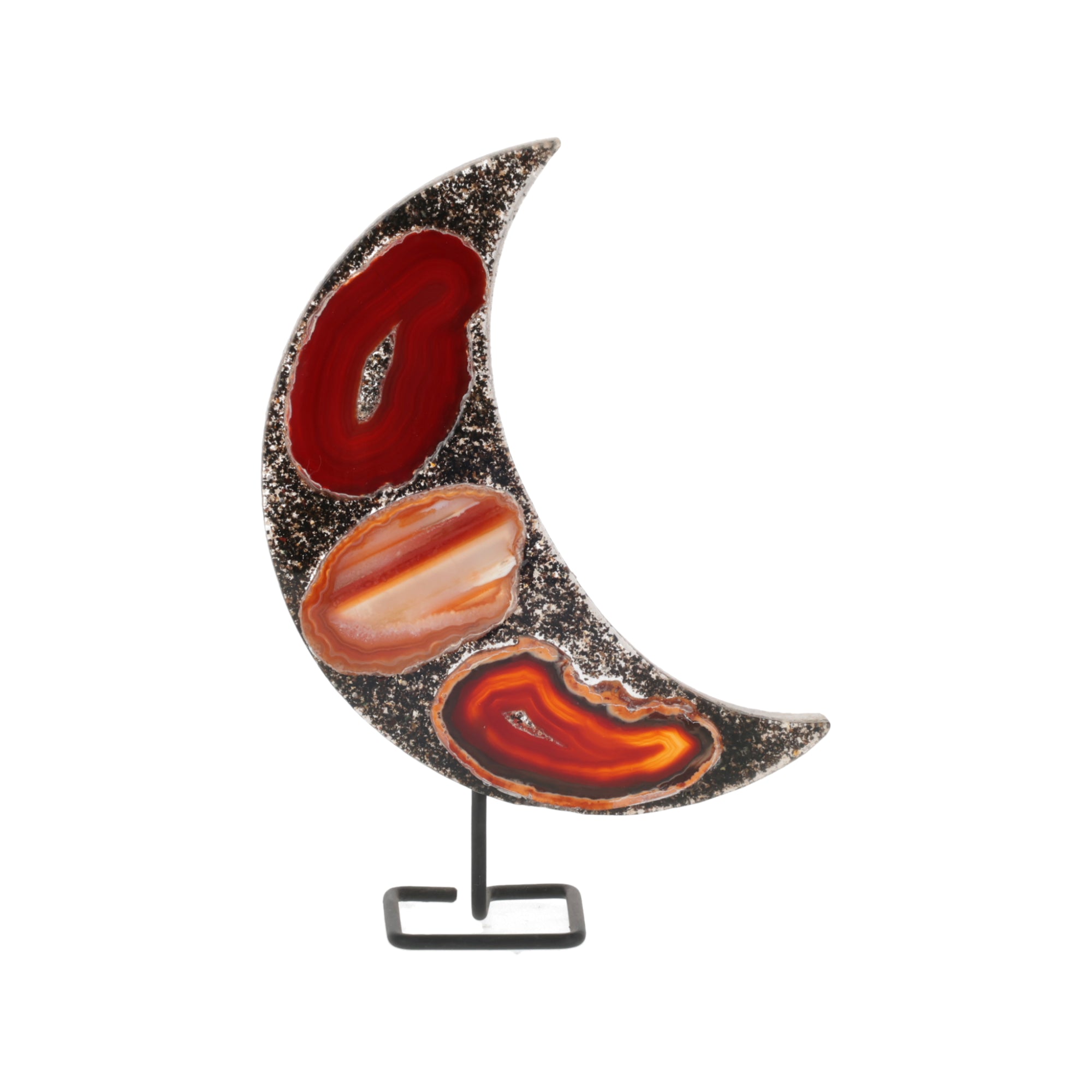 Achat Mond auf Metallständer (#377)