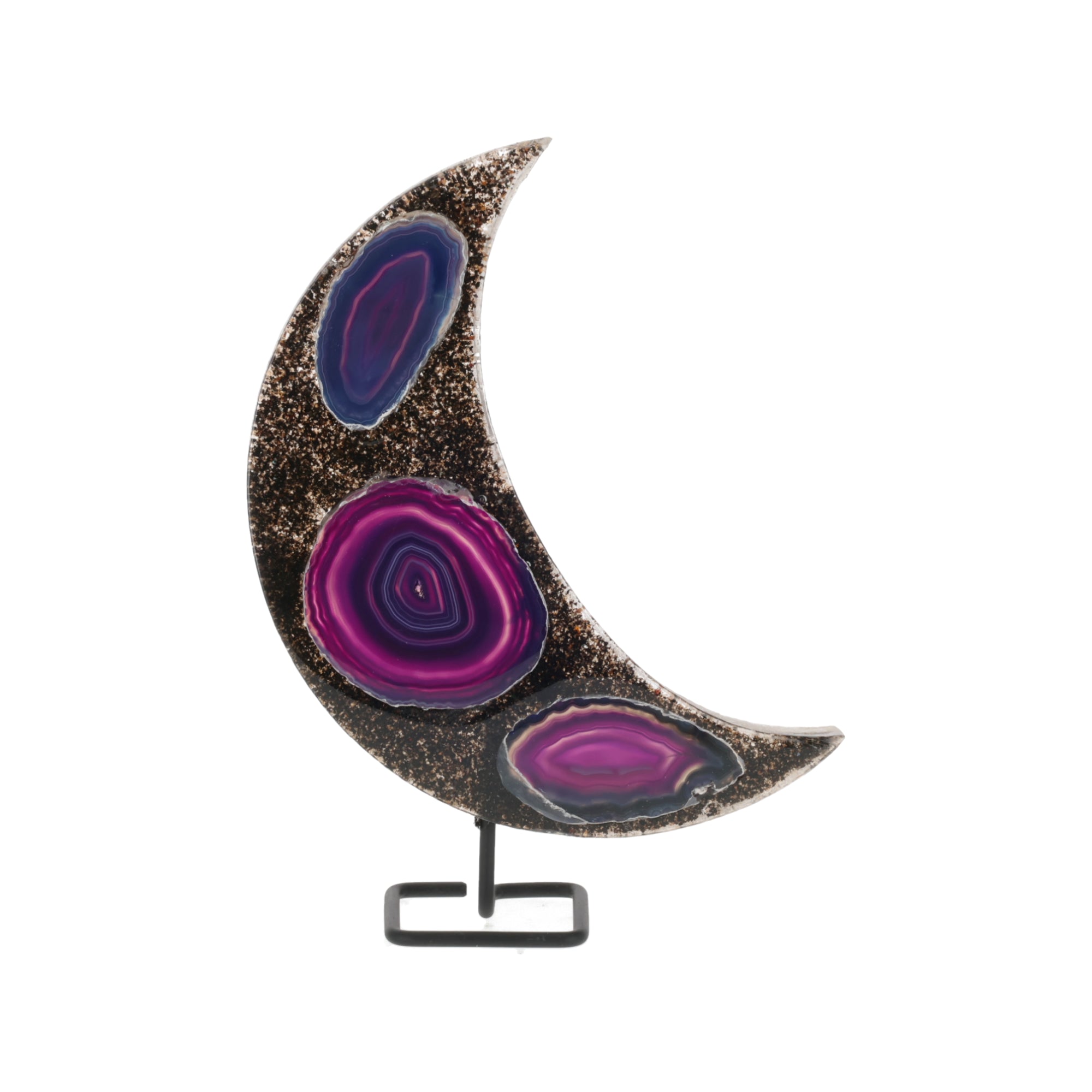 Achat Mond auf Metallständer (#377)