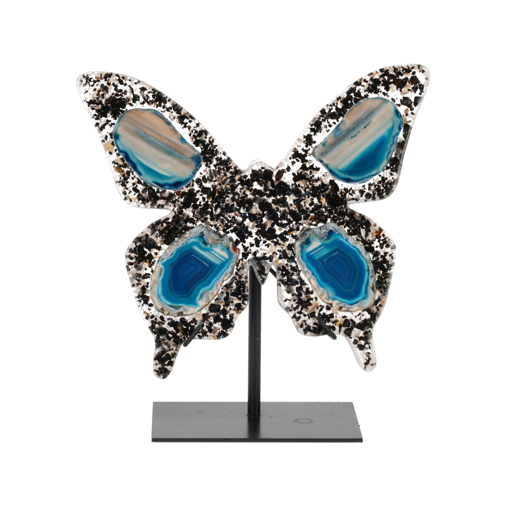 Achat Schmetterling auf Metallständer (#375)