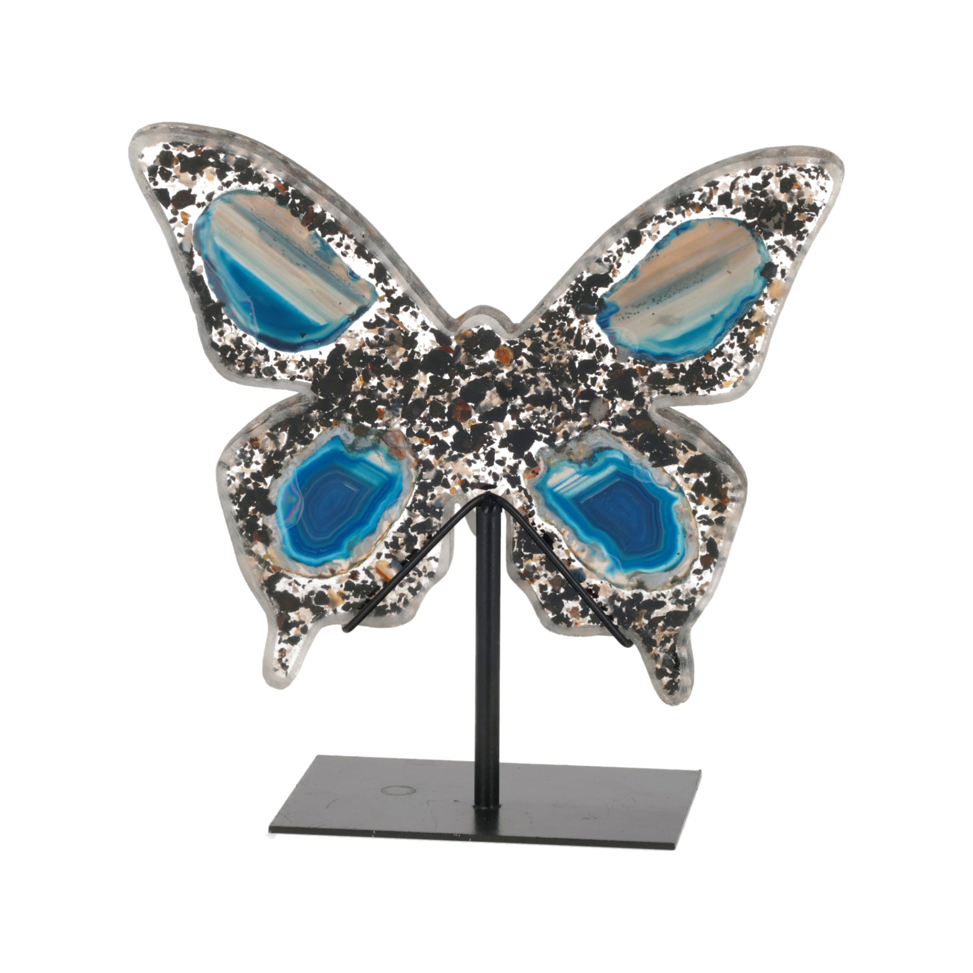 Achat Schmetterling auf Metallständer (#375)