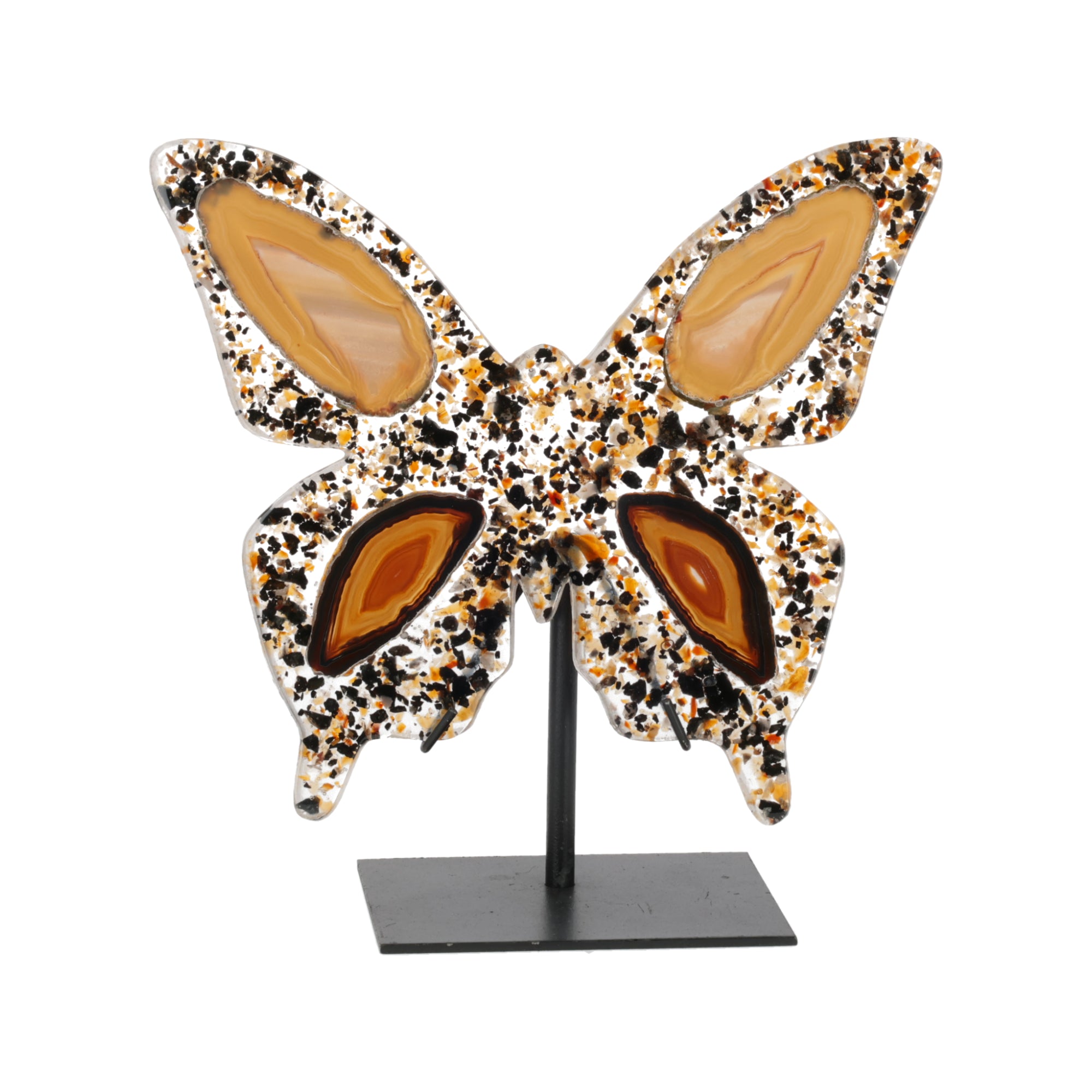 Achat Schmetterling auf Metallständer (#375)