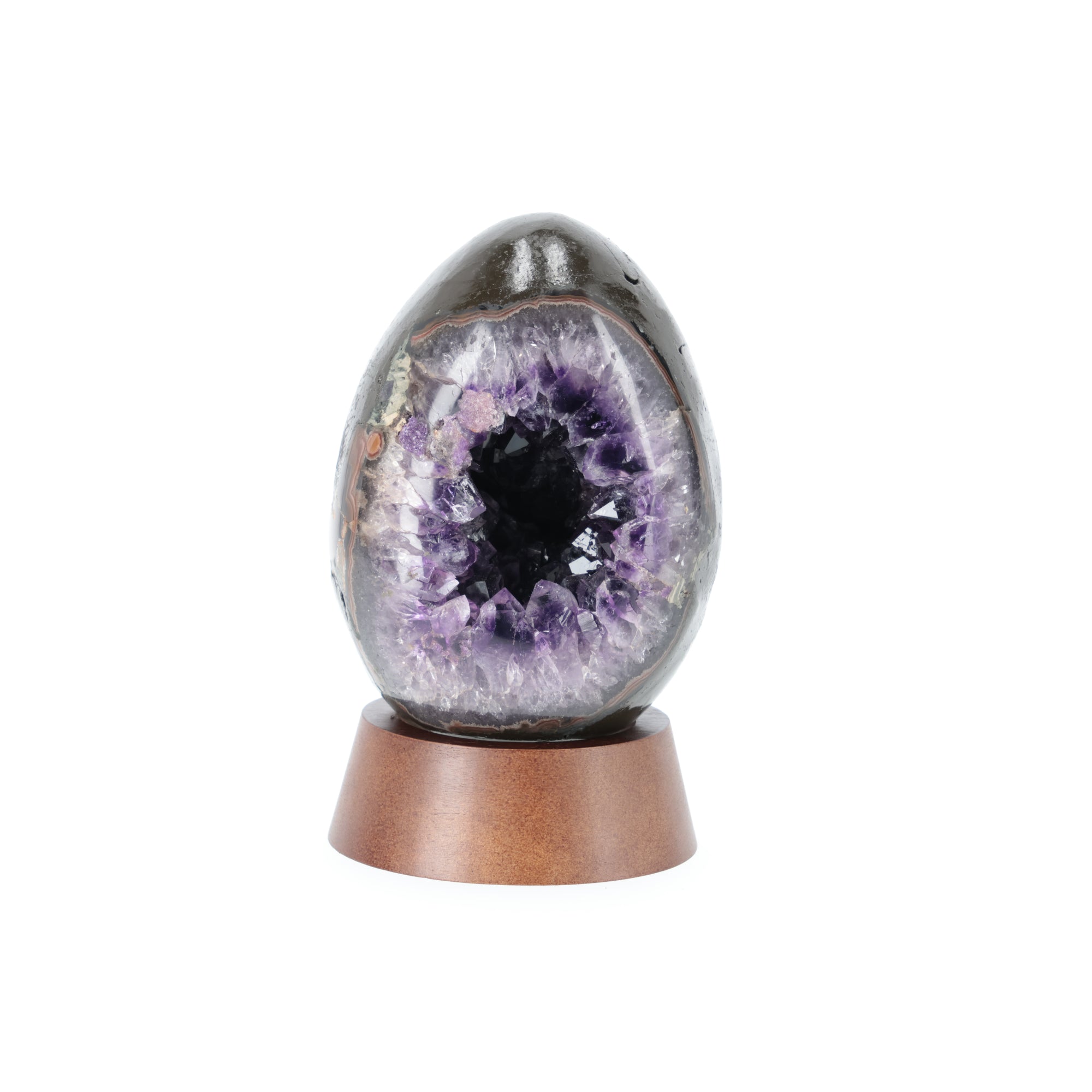 Violet Horizon  | Großes Amethyst Ei aus Brasilien mit tiefvioletter Kristalldruse | 2,818 kg Unikat (#566)