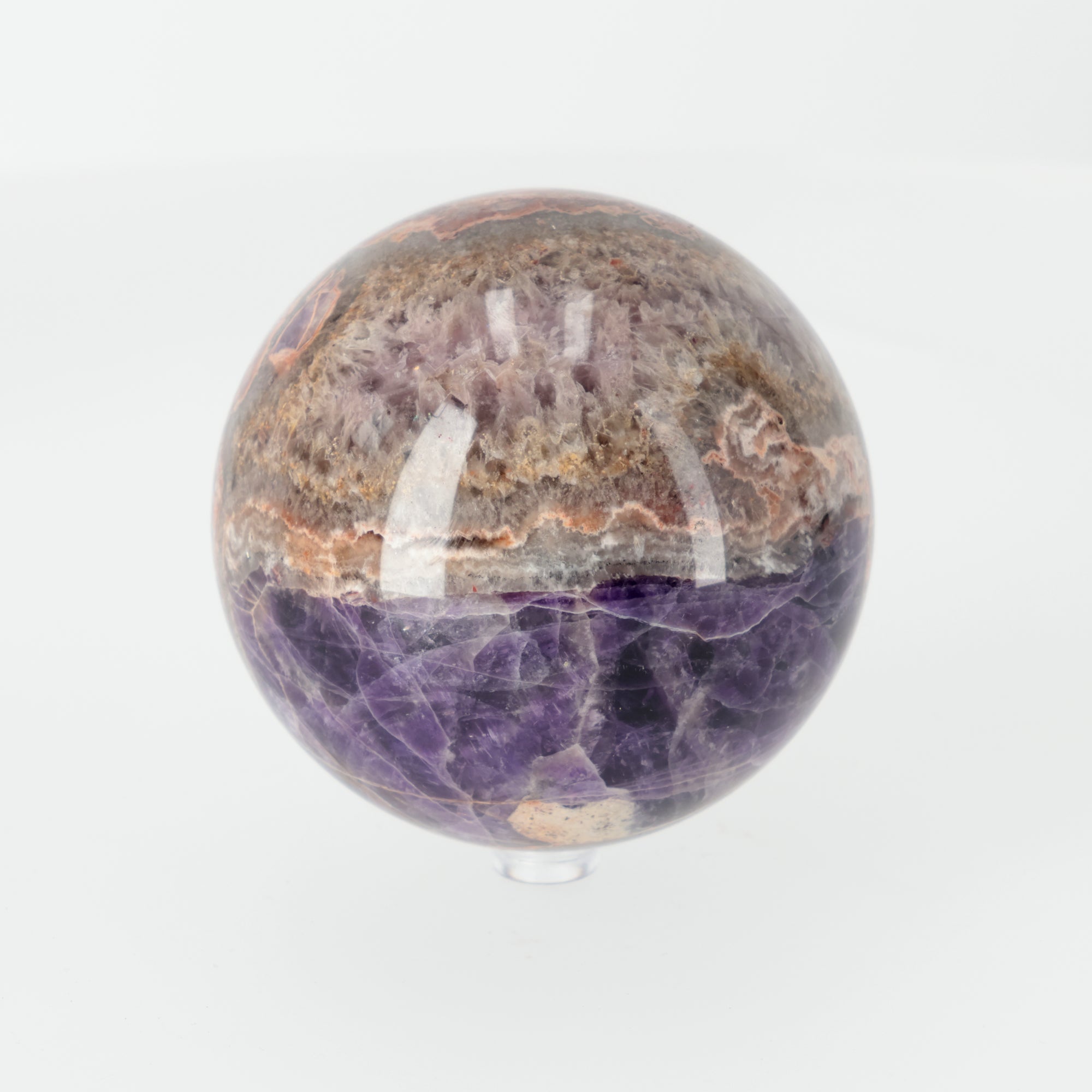 Chevron Amethyst Kugel aus Brasilien – Einzigartige Bänderung und natürliche Schönheit | 1,238 kg Unikat (#612)