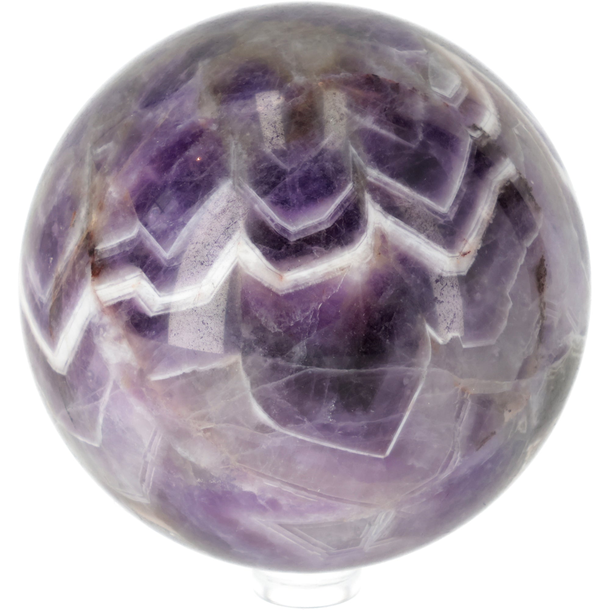 Chevron Amethyst Kugel aus Brasilien – Ausdrucksstarke Bänderung in perfekter Kugelform | 764g Unikat (#613)