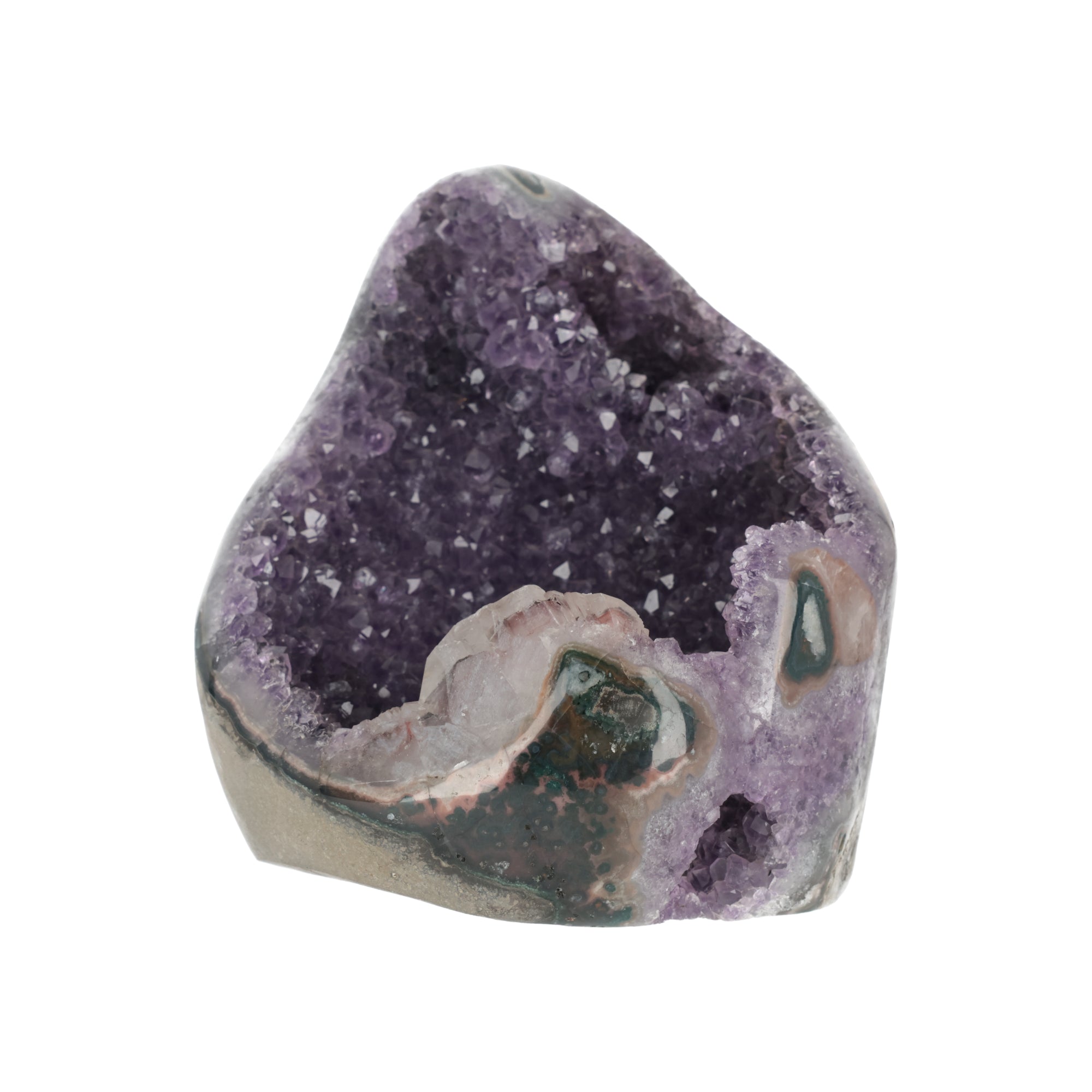Amethyst-Druse mit natürlicher Kristallhöhle – Funkelndes Unikat in Violetttönen (#426)