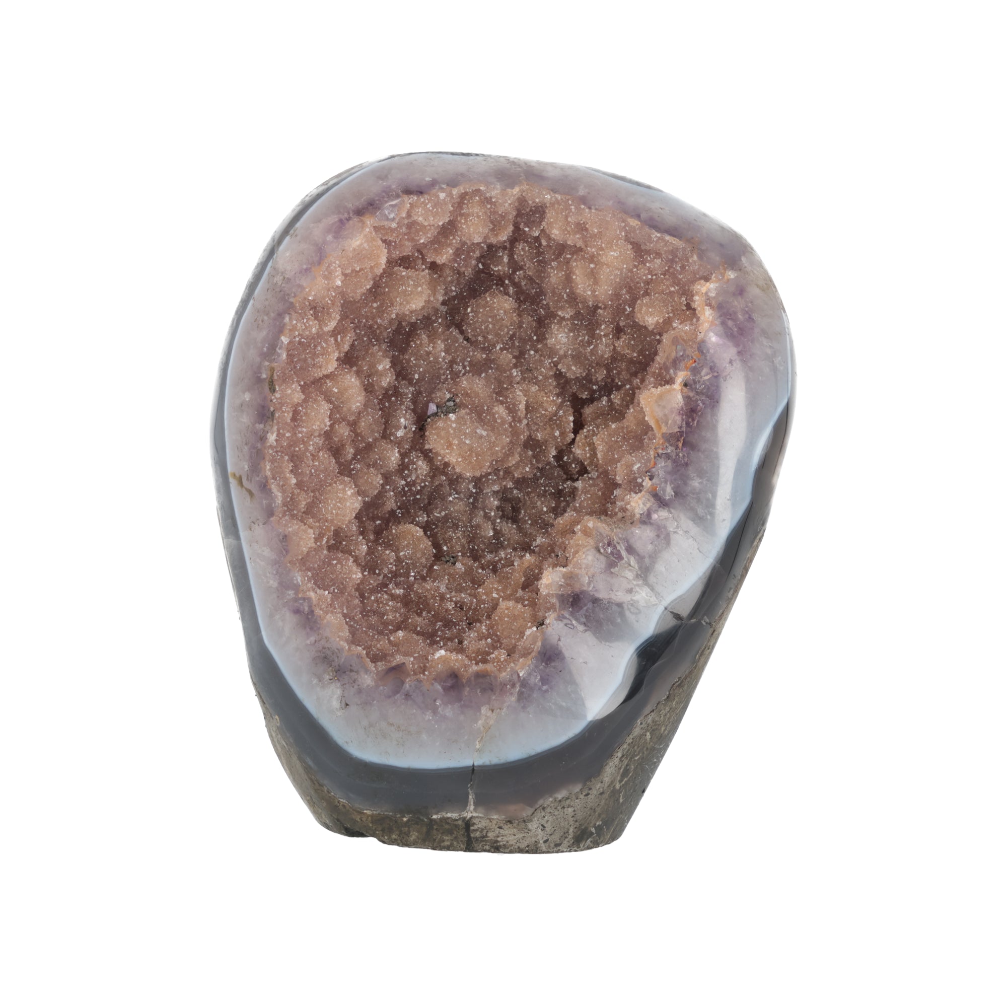 Kristallquelle von Lysoria Noir – Amethyst-Geode mit schwarzem Turmalin aus Uruguay (#518)