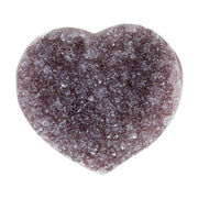 Poliertes Amethyst - Herz aus Uruguay mit natürlicher Kristalldruse