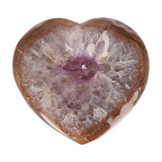 Poliertes Amethyst - Herz aus Uruguay mit natürlicher Kristalldruse