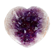 Poliertes Amethyst - Herz aus Uruguay mit natürlicher Kristalldruse