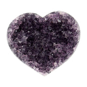 Poliertes Amethyst - Herz aus Uruguay mit natürlicher Kristalldruse