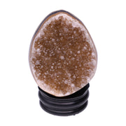 Kleines Amethyst Rainbow Ei mit natürlicher Druzy- Kristalloberfläche und Farbspiel aus Violett, Purpur und warmen Naturtönen.